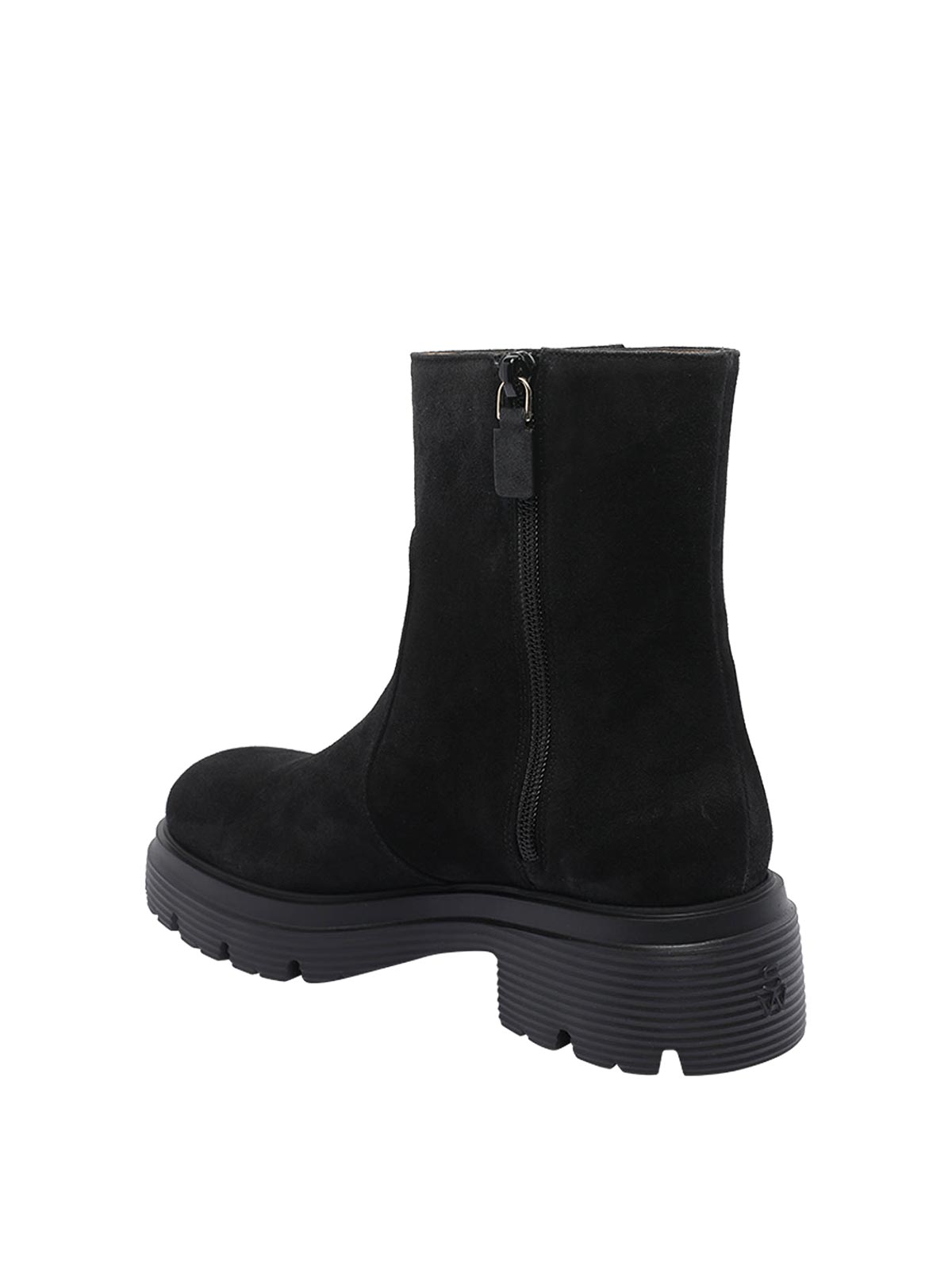 Stuart Weitzman Hudson Lite Suede Zip Ankle Boots In Black