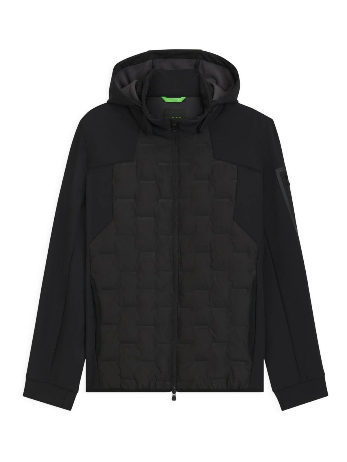 Hugo Boss Down-filled Jacket With Welded Logo Pattern In Black