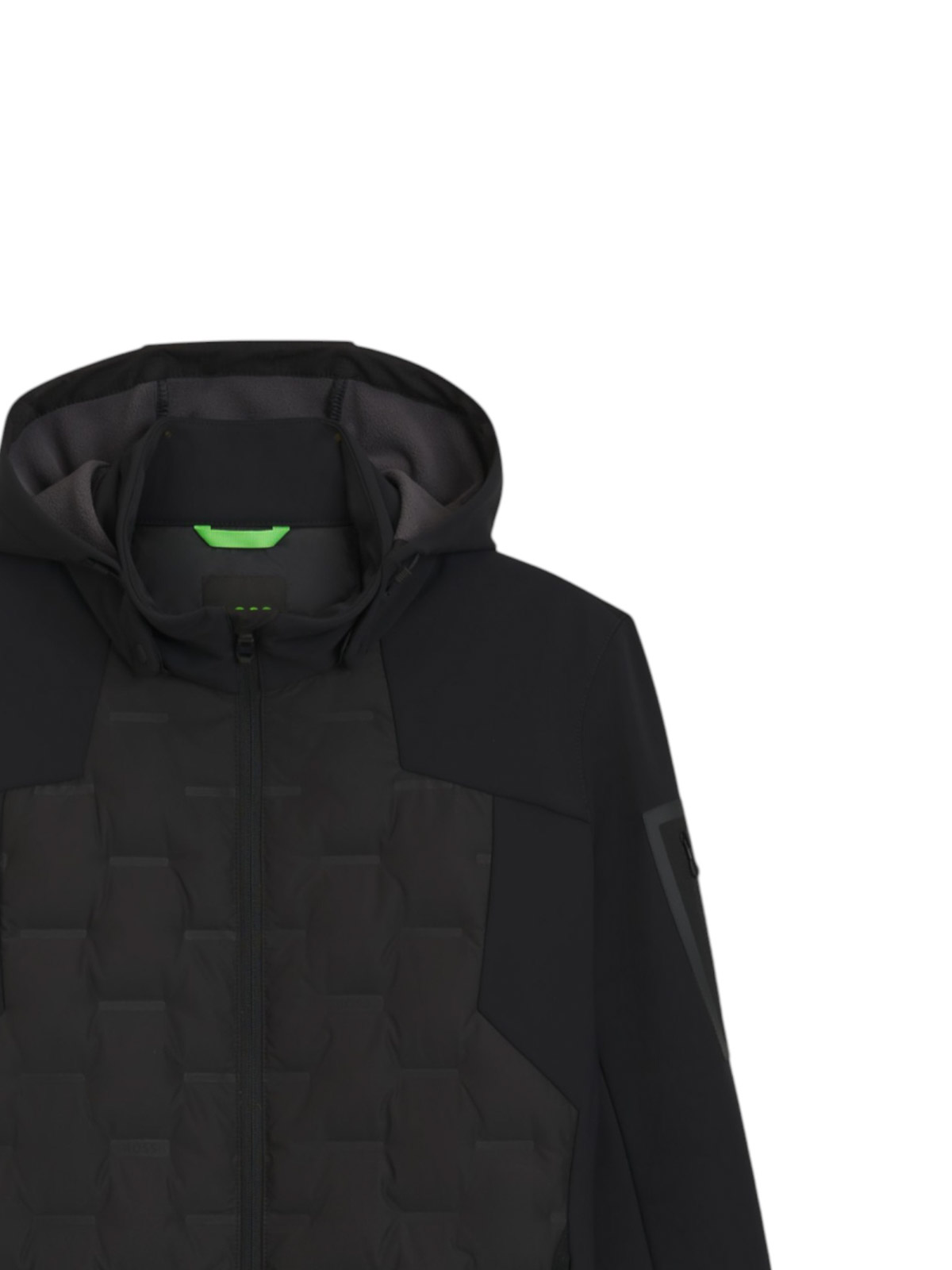 Hugo Boss Down-filled Jacket With Welded Logo Pattern In Black