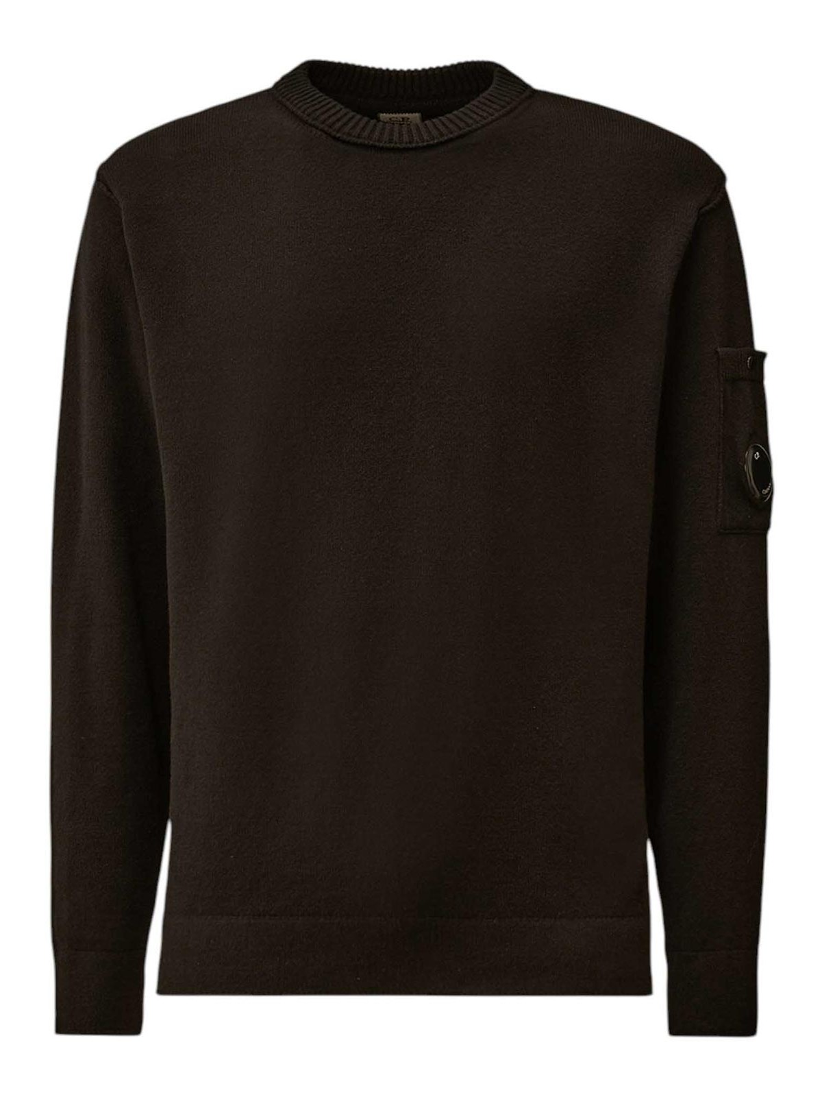 C.p. Company Pocket-detail Crew-neck Sweater In Brown