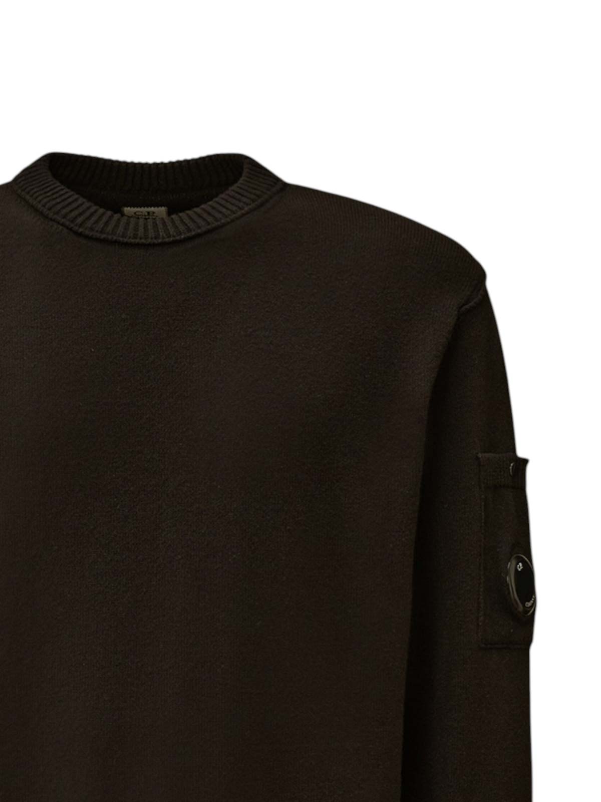 C.p. Company Pocket-detail Crew-neck Sweater In Brown