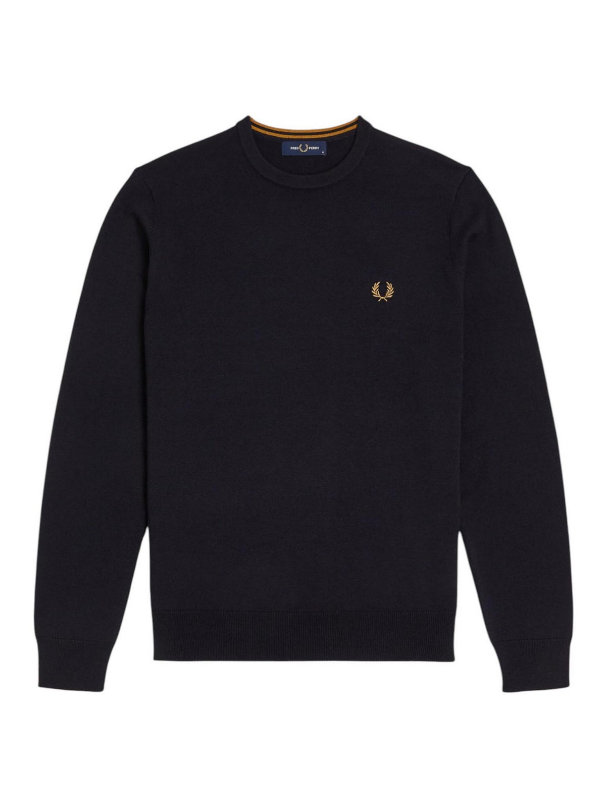 Fred Perry Logo-embroidered Crew-neck Jumper In Black