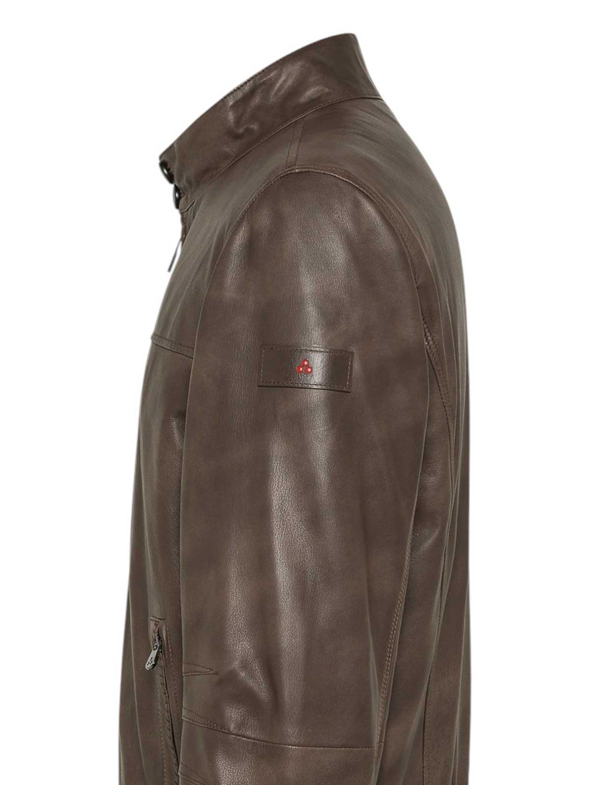 Peuterey Bomber In Pelle Effetto Vintage Marrone In Brown