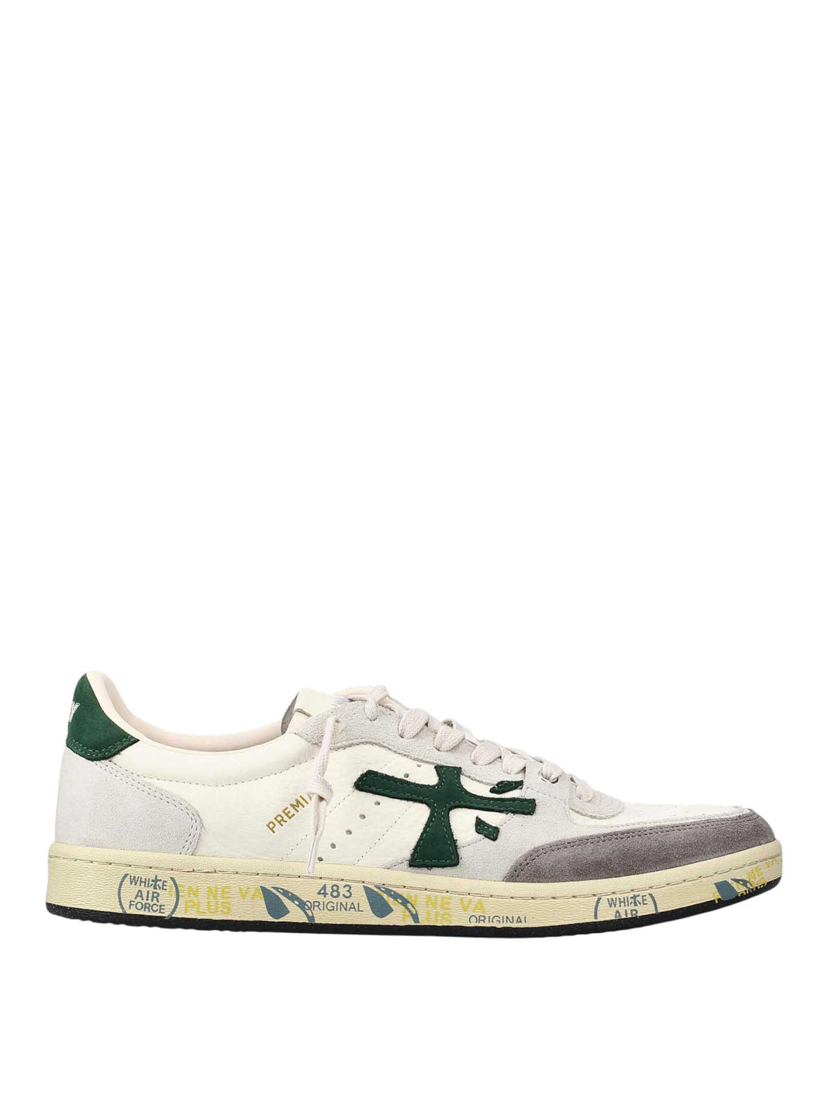 Premiata Low-top Sneakers With Perforated Detailing And Distinctive Logo In White