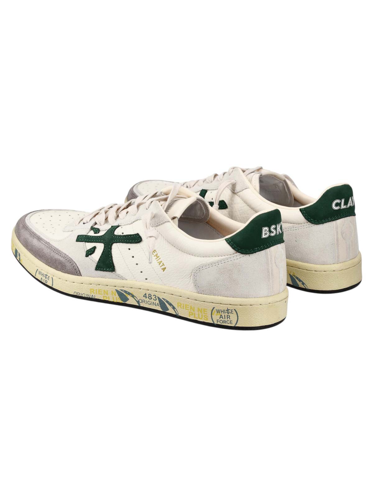 Premiata Low-top Sneakers With Perforated Detailing And Distinctive Logo In White