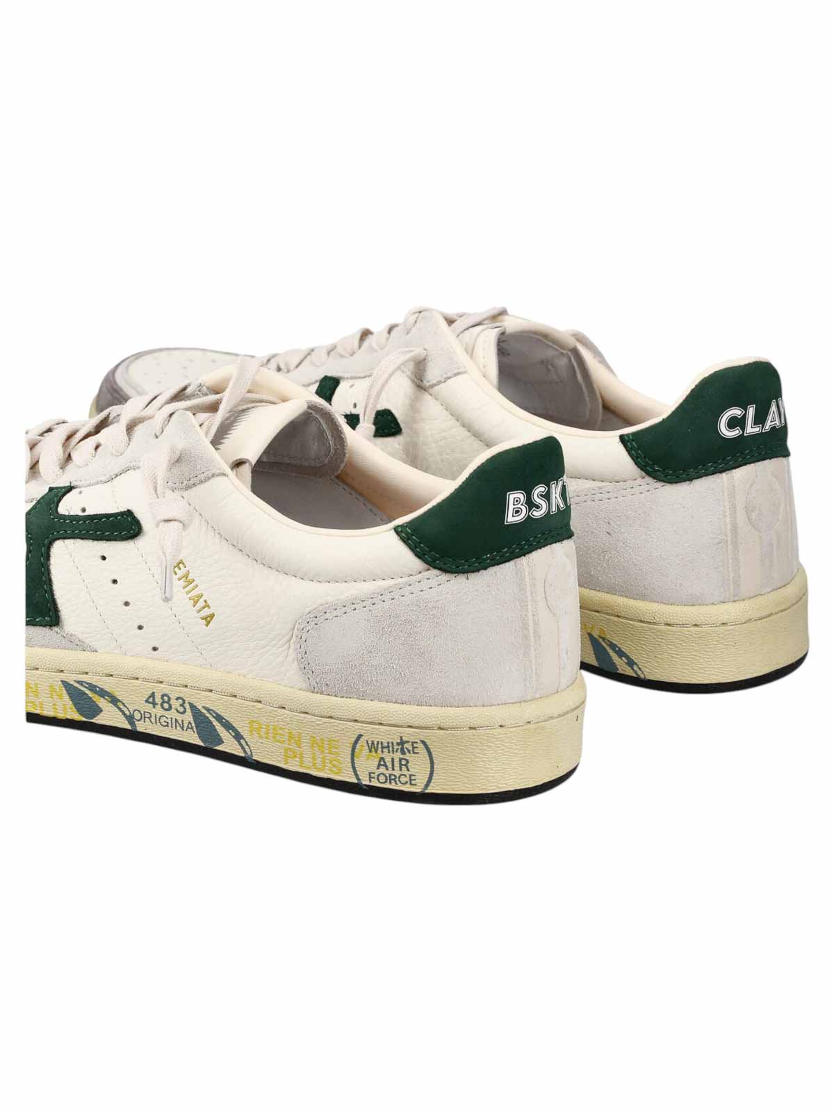 Premiata Low-top Sneakers With Perforated Detailing And Distinctive Logo In White