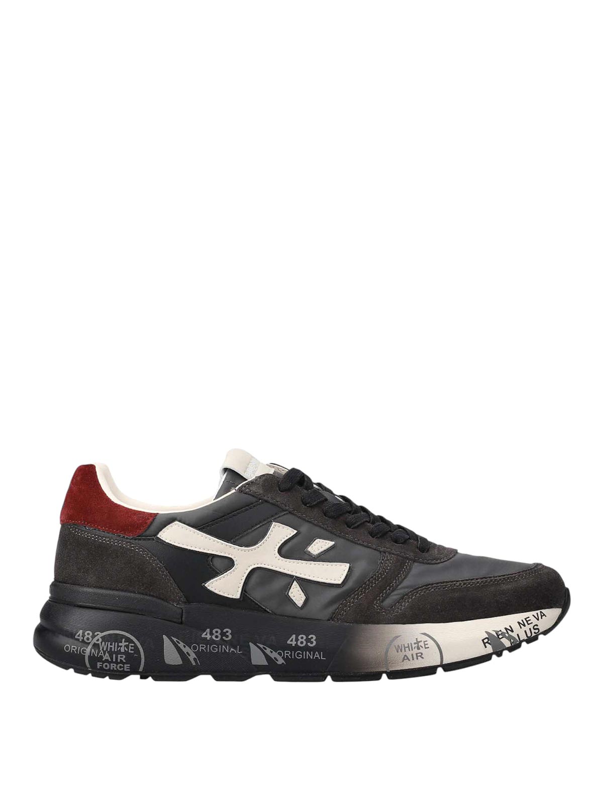 Premiata Casual Low Top Sneakers With Suede Accents In Brown