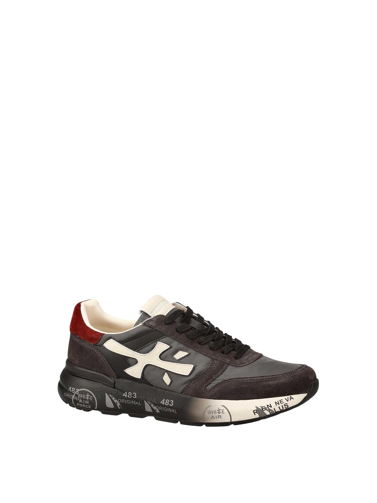 Premiata Casual Low Top Sneakers With Suede Accents In Brown