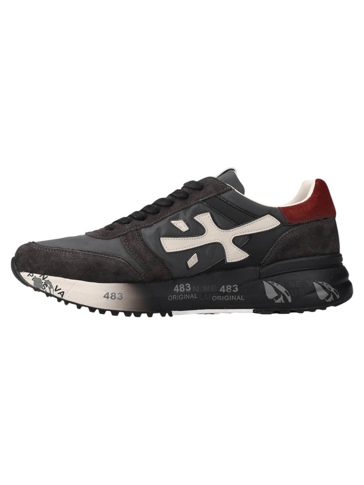 Premiata Casual Low Top Sneakers With Suede Accents In Brown