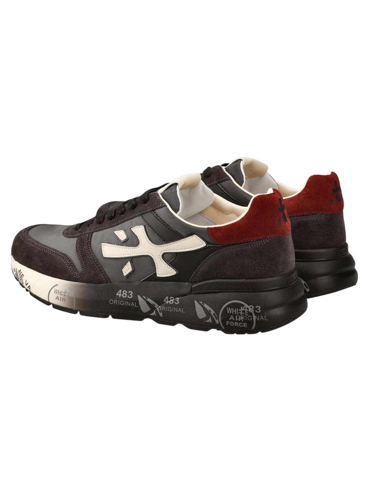 Premiata Casual Low Top Sneakers With Suede Accents In Brown