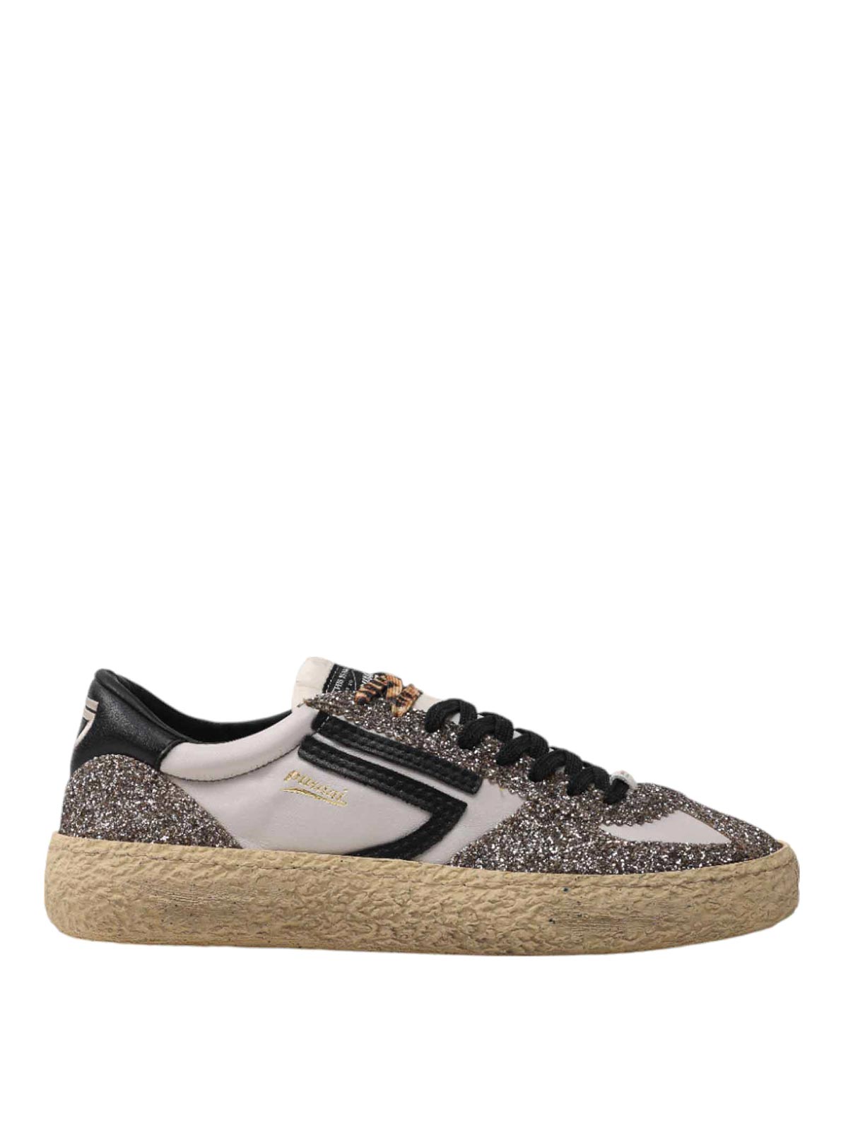 Puraai Glitter-panel Sneakers In Gray