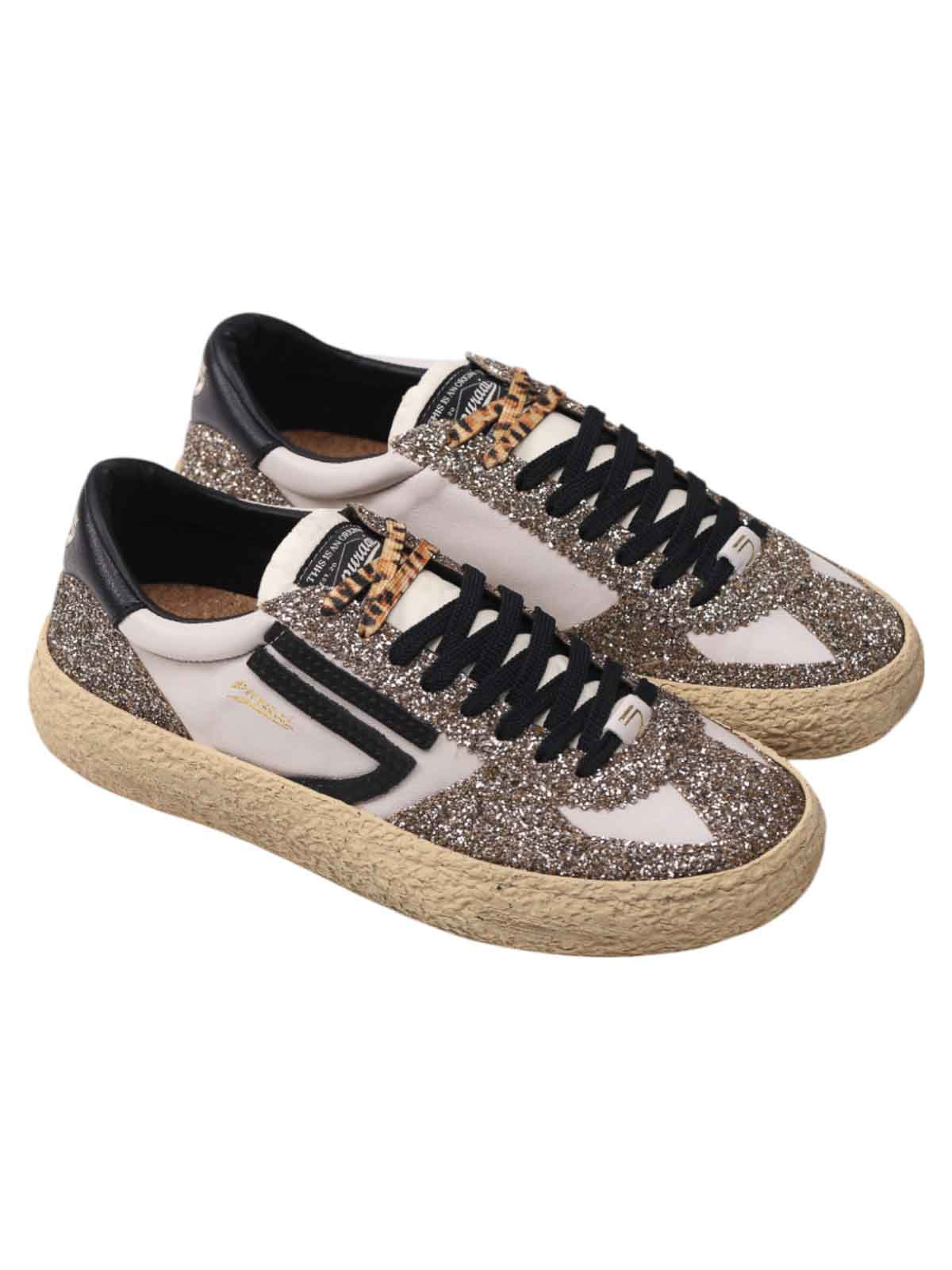 Puraai Glitter-panel Sneakers In Gray