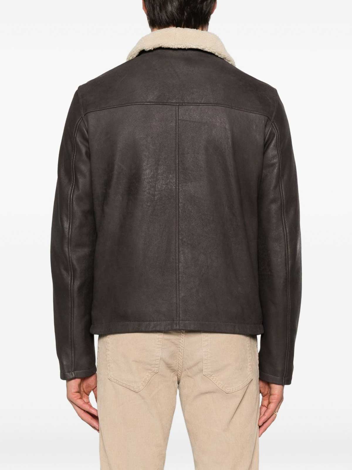 Barba Napoli Rich Brown Sheepskin Jacket In Brown