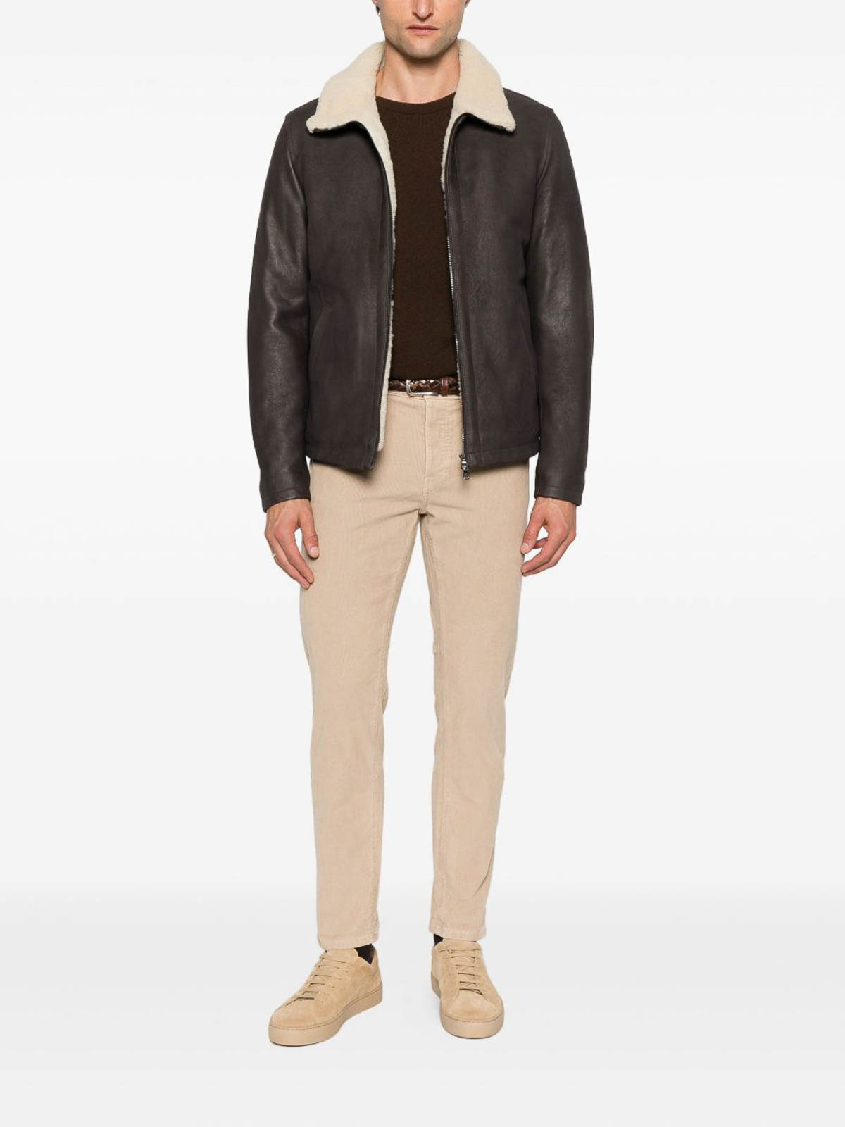 Barba Napoli Rich Brown Sheepskin Jacket In Brown