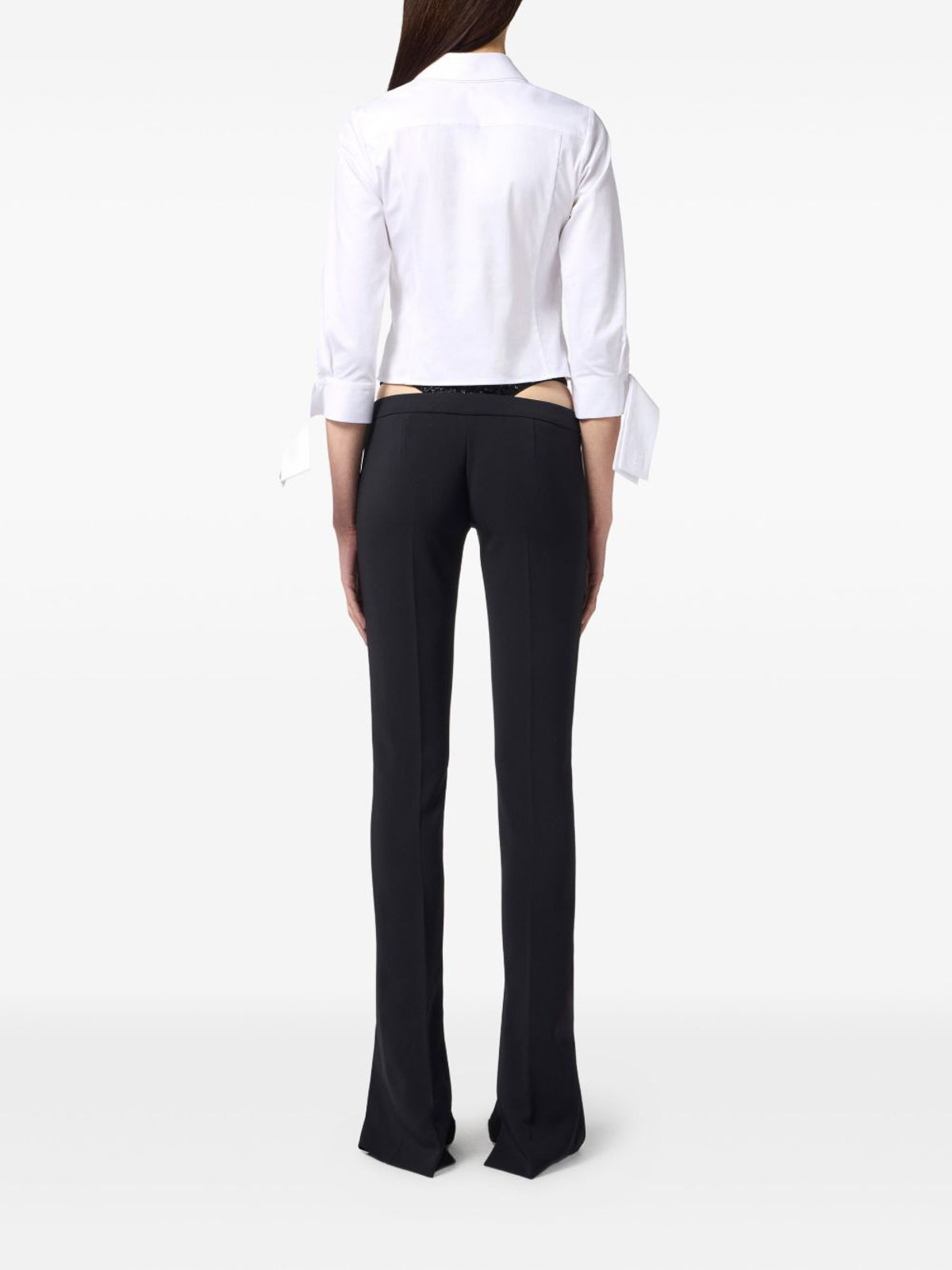 Elisabetta Franchi Cropped Top With Long Cuffs And Buttons In Multi