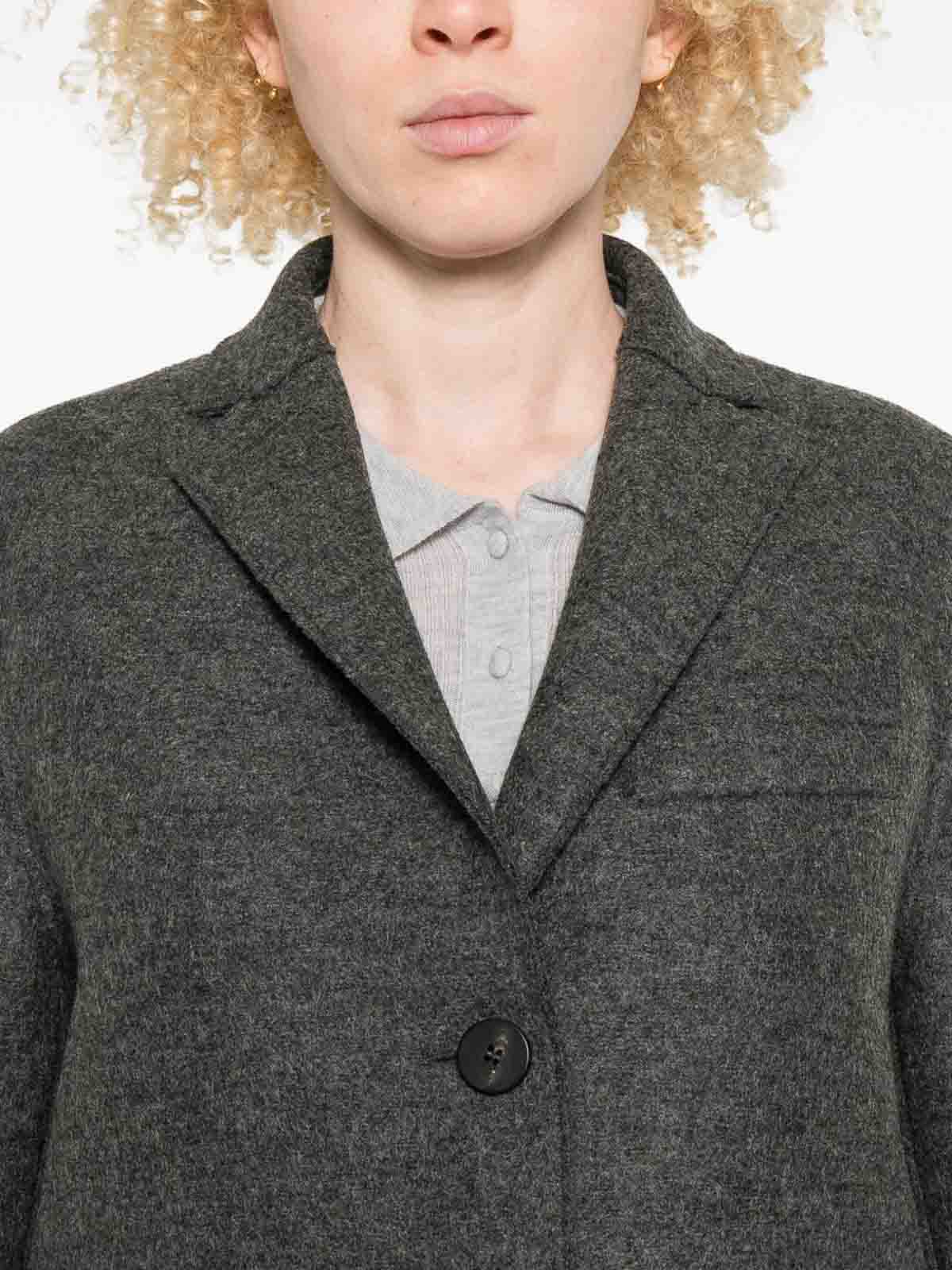 Harris Wharf London Tailored Mid-length Grey Wool Coat In Gray