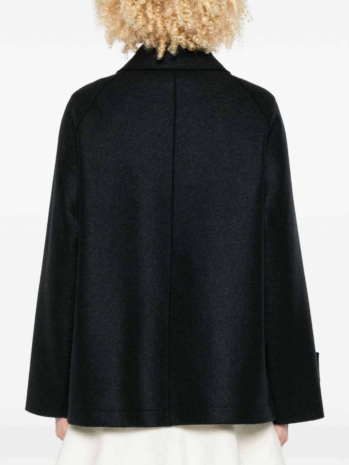 Harris Wharf London Short Structured Coat With Classic Collar In Blue