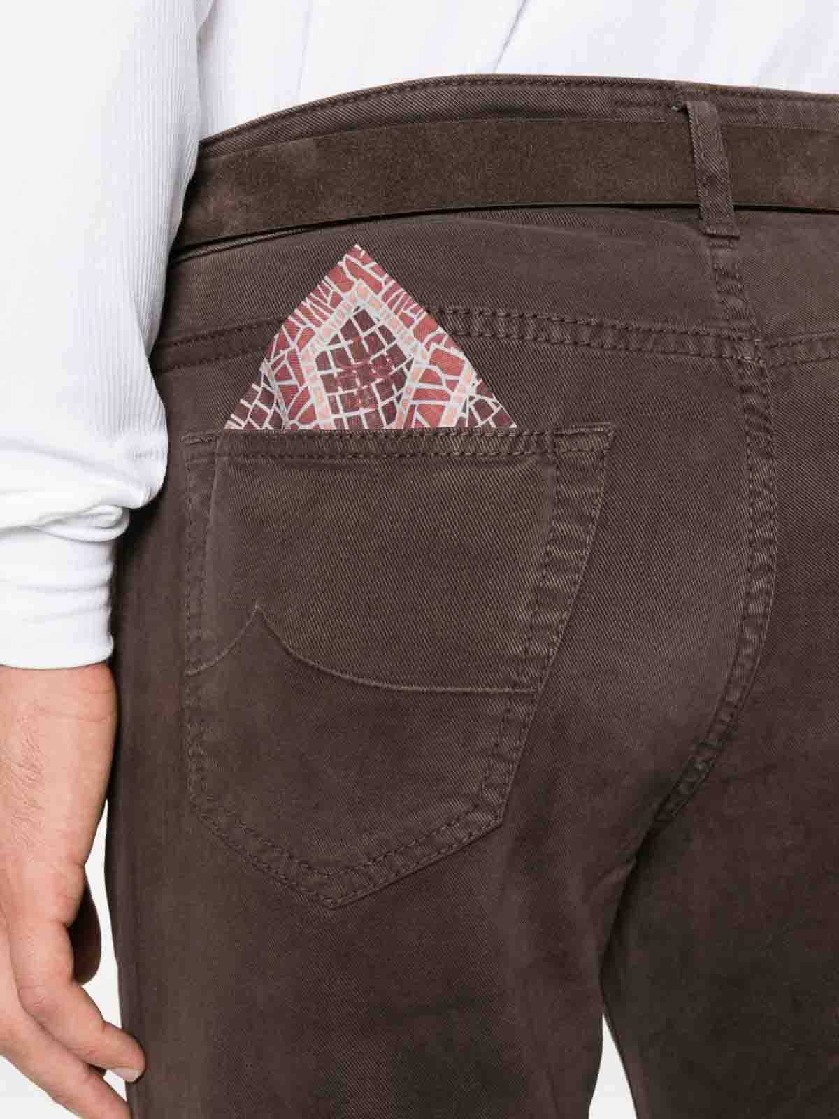 Jacob Cohen Button-fly Trousers In Brown