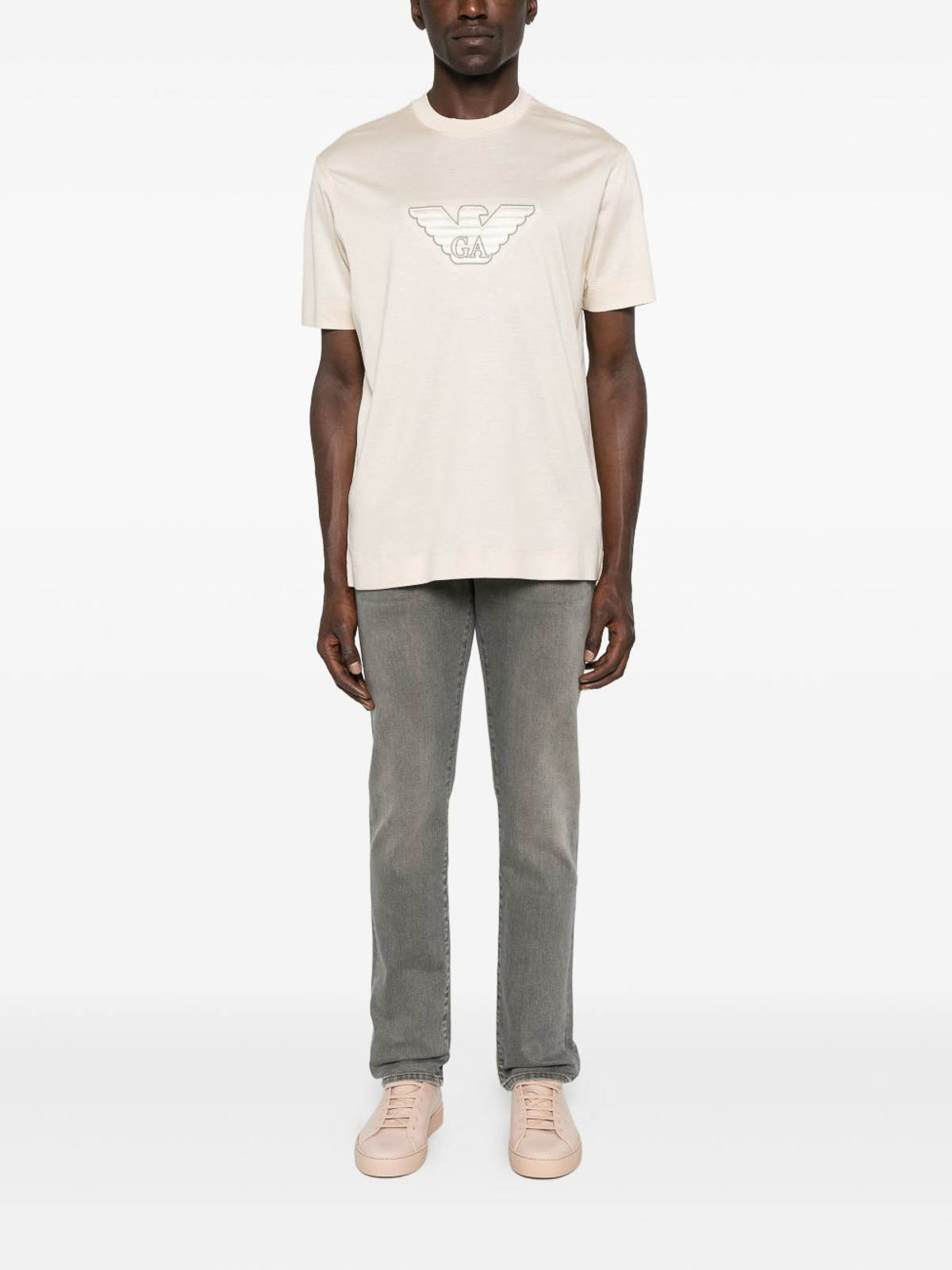 Jacob Cohen Slim Fit Casual Trousers With Faded Grey Wash And Curved Stitch Detail In Gray