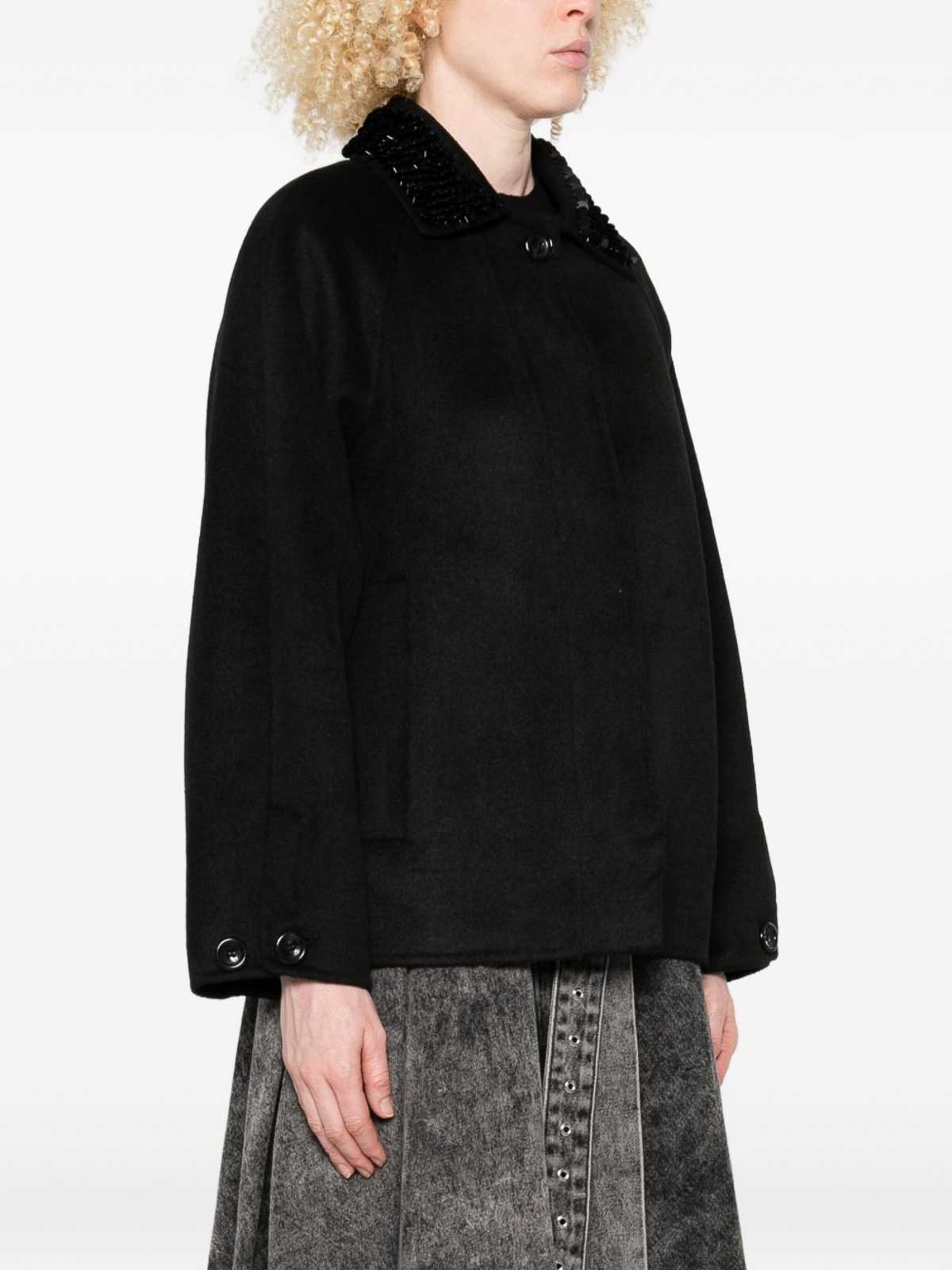 Liu •jo Embellished-collar Jacket In Black