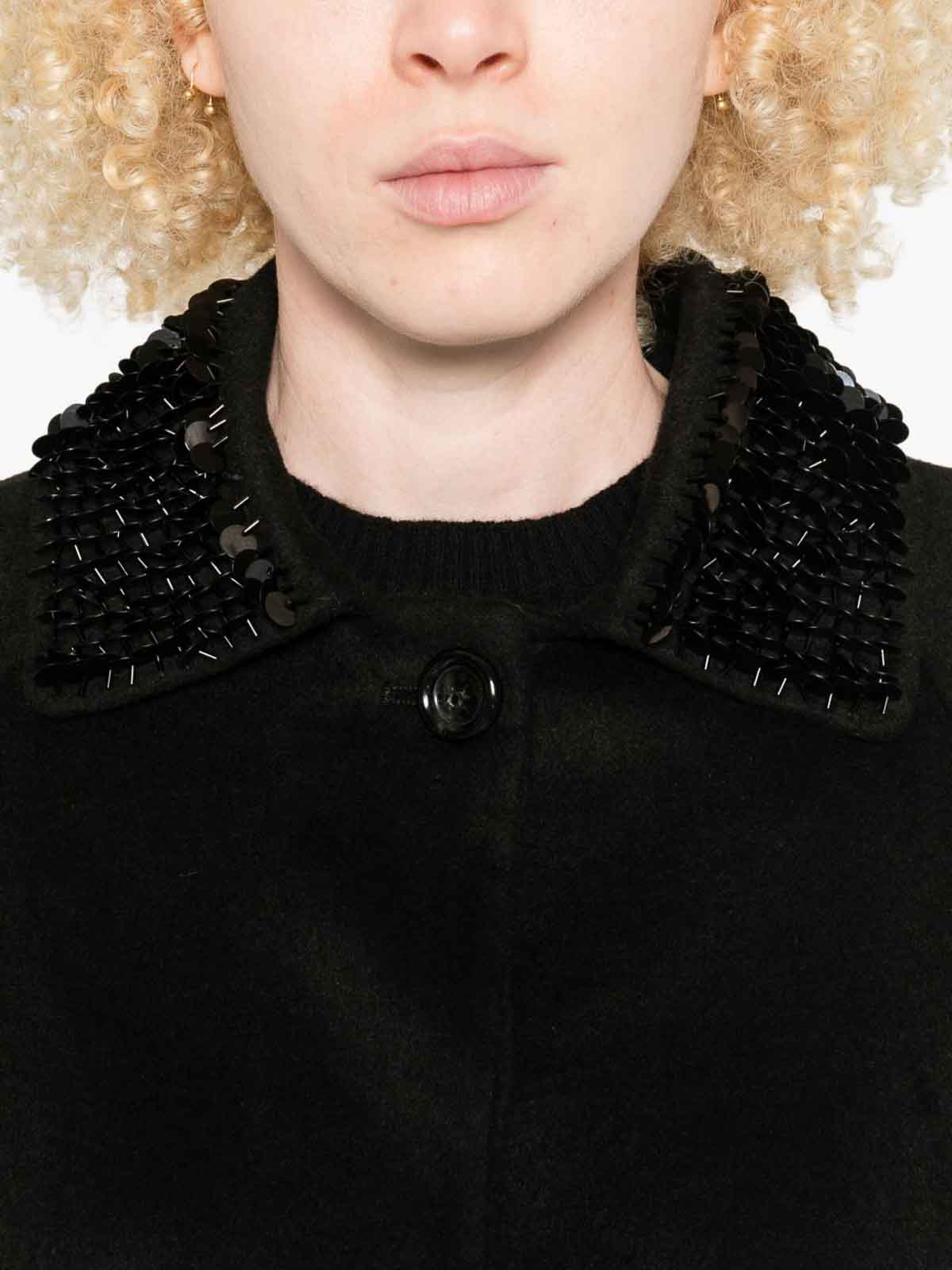 Liu •jo Embellished-collar Jacket In Black