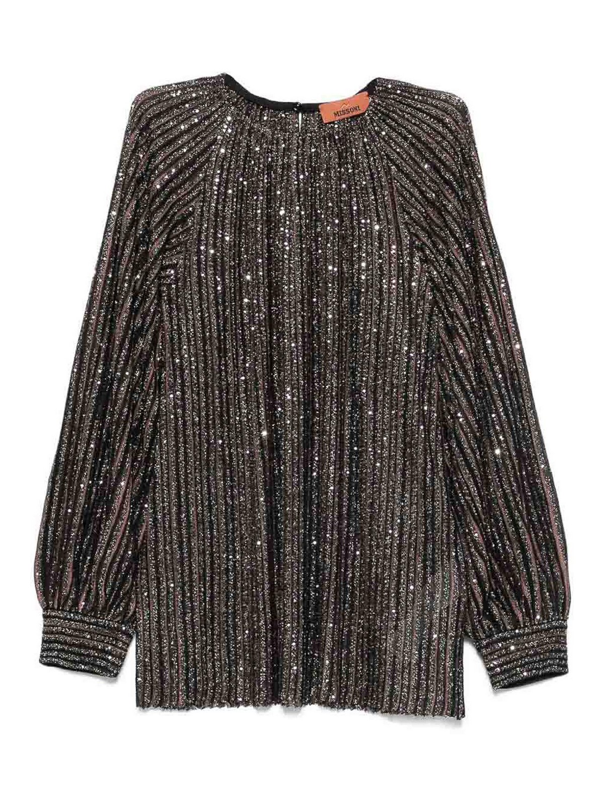 Missoni Lurex Striped Blouse In Brown