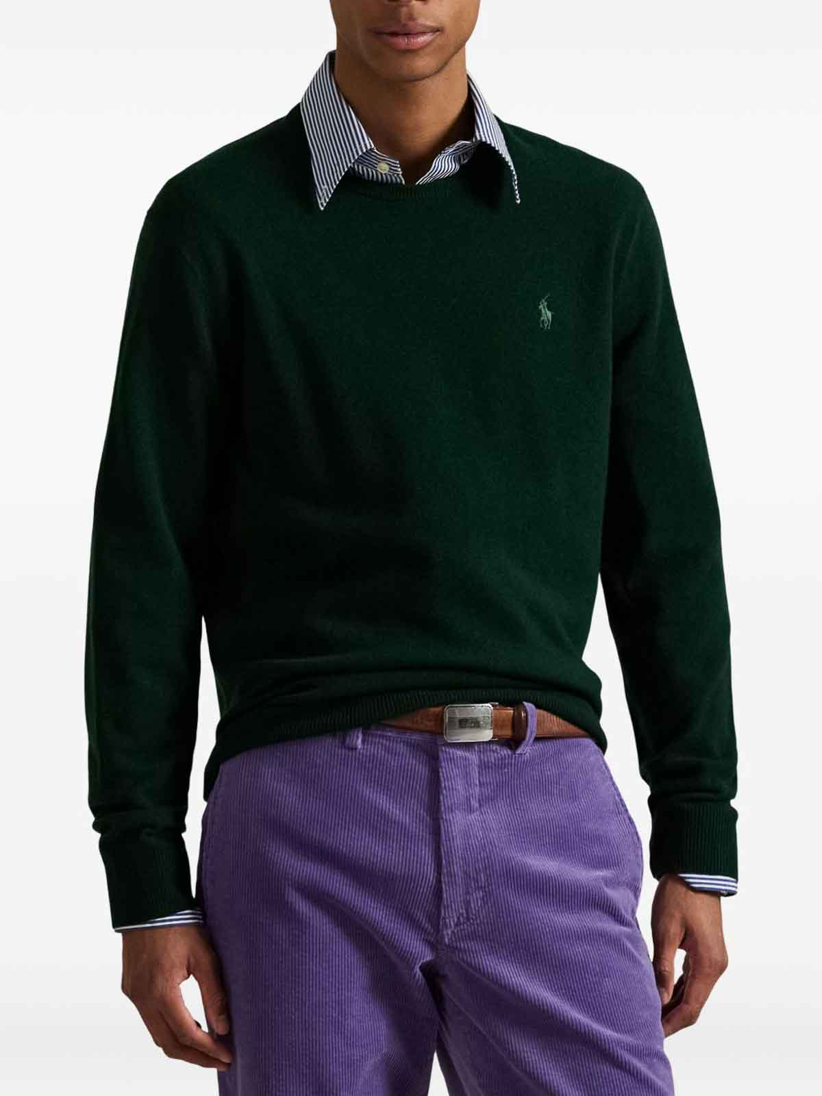 Polo Ralph Lauren Classic Crewneck Sweater In Deep Green In Green