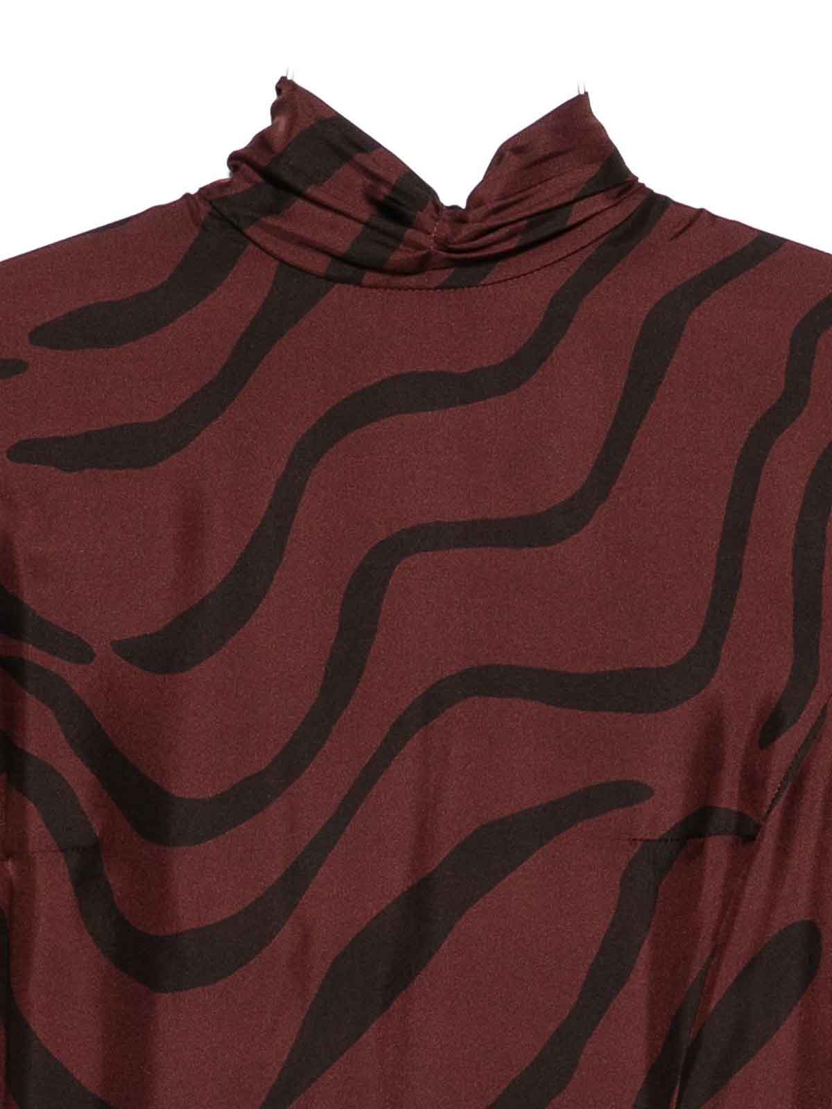 Raquel Diniz A-line Turtleneck Mini Dress With Long Sleeves In Red
