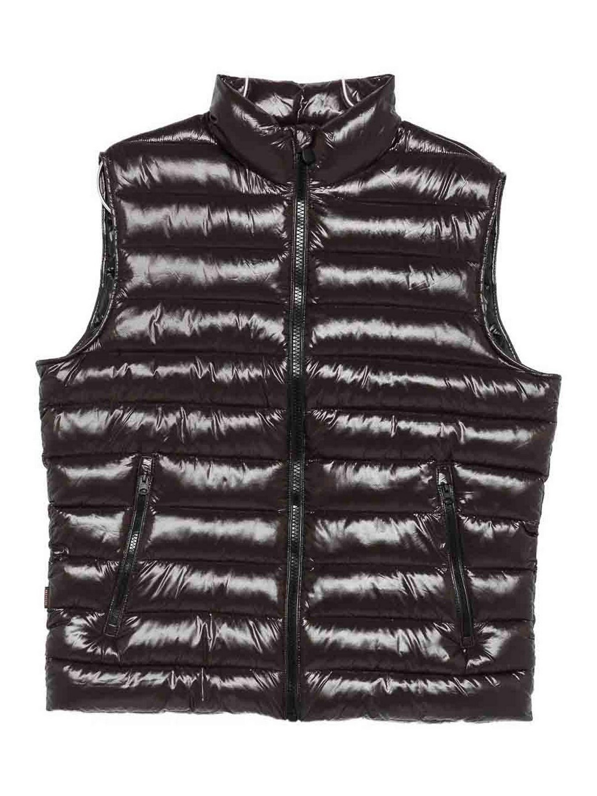 Save The Duck Lightweight Sleeveless Puffer Vest With Glossy Finish In Black