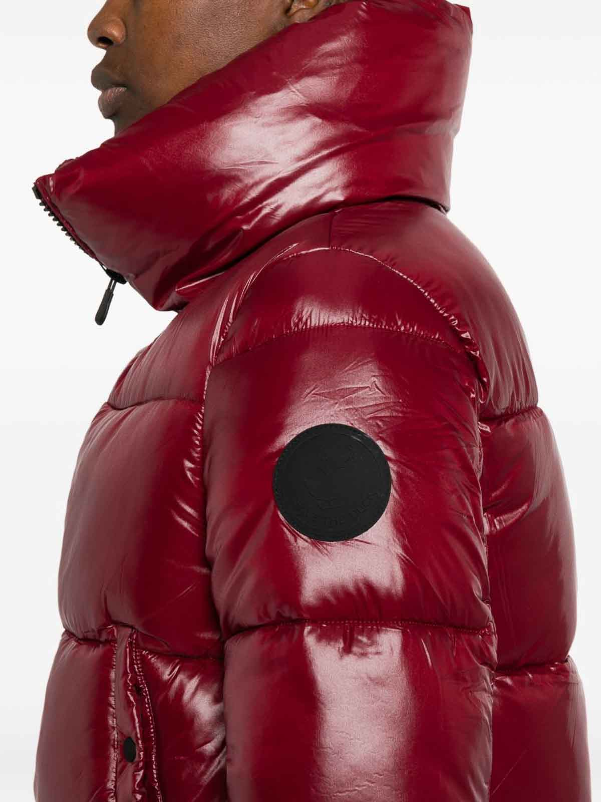 Save The Duck Isla Quilted Shiny Jacket In Burgundy