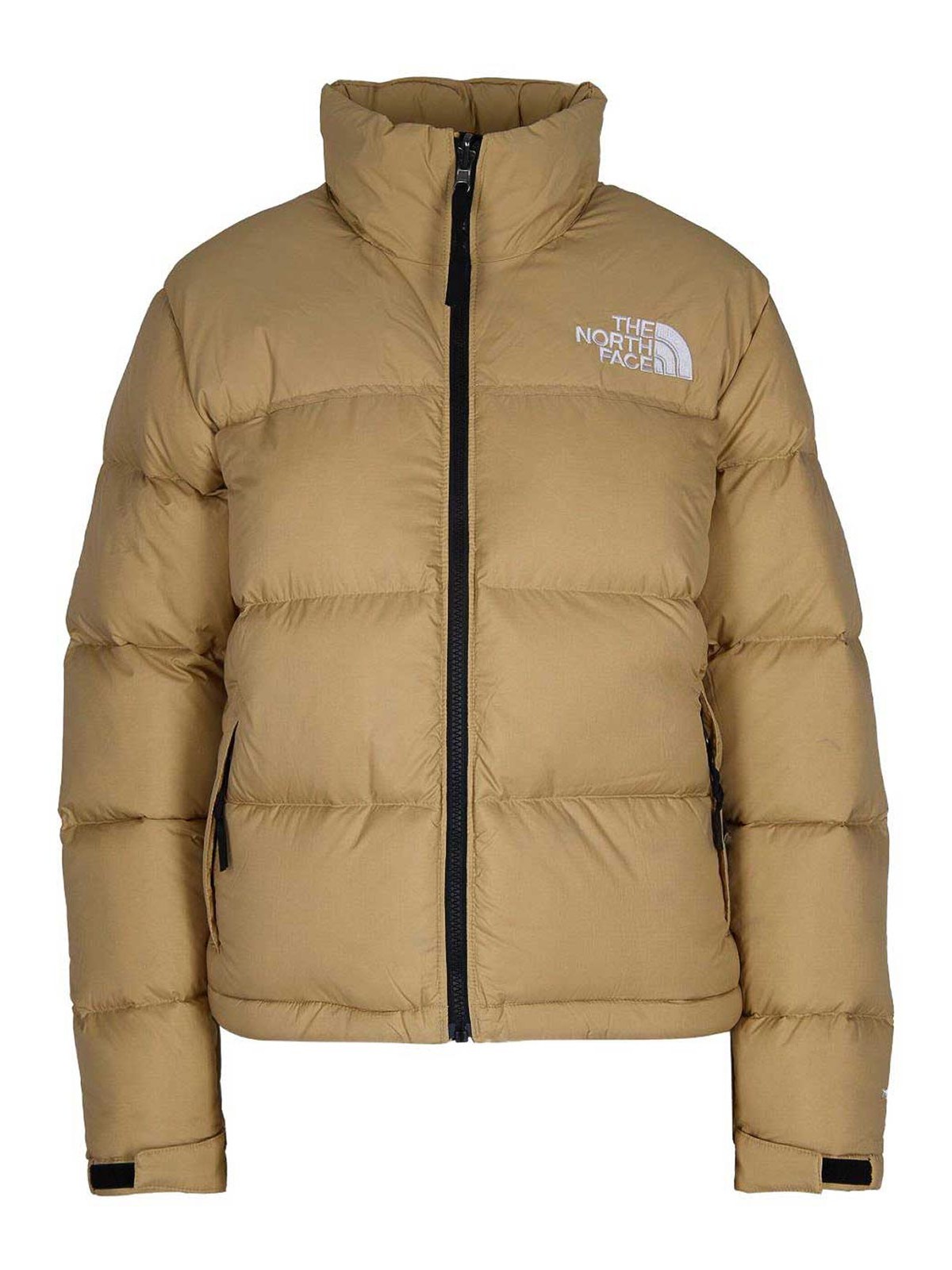 The North Face Slightly Cropped Puffer Jacket With High Collar In Brown