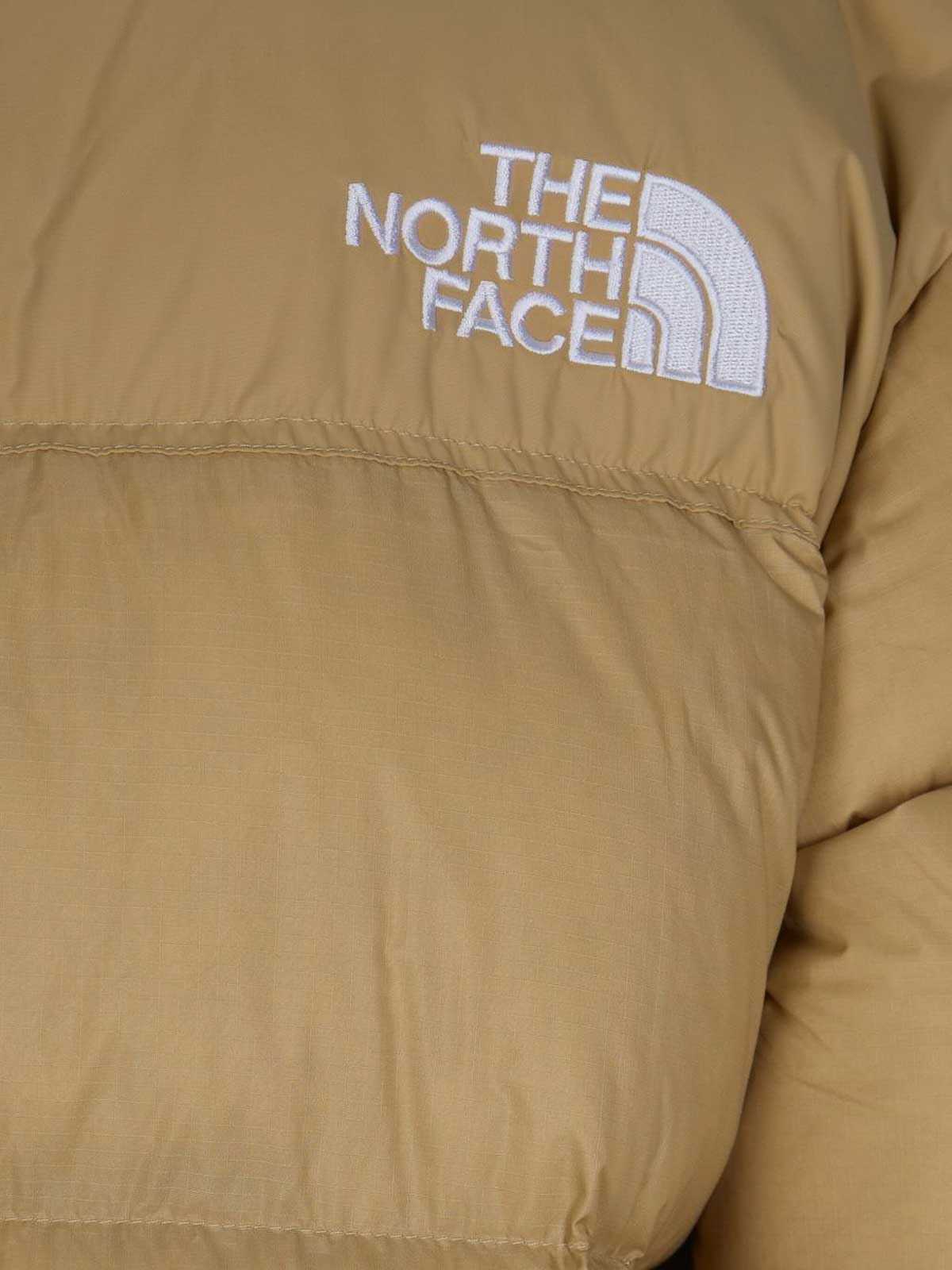 The North Face Slightly Cropped Puffer Jacket With High Collar In Brown