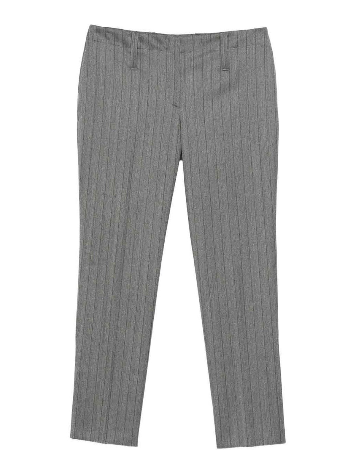 Alexander Mcqueen Pinstripe Wool Trousers In Gray