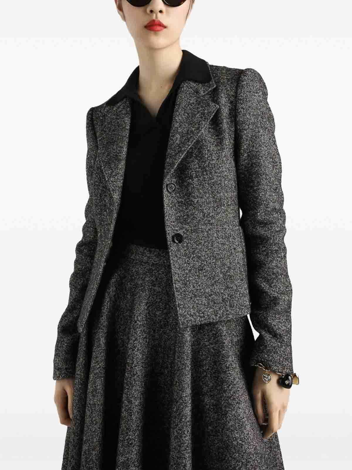 Dolce & Gabbana Women Wool Single-breasted Jacket In Gray
