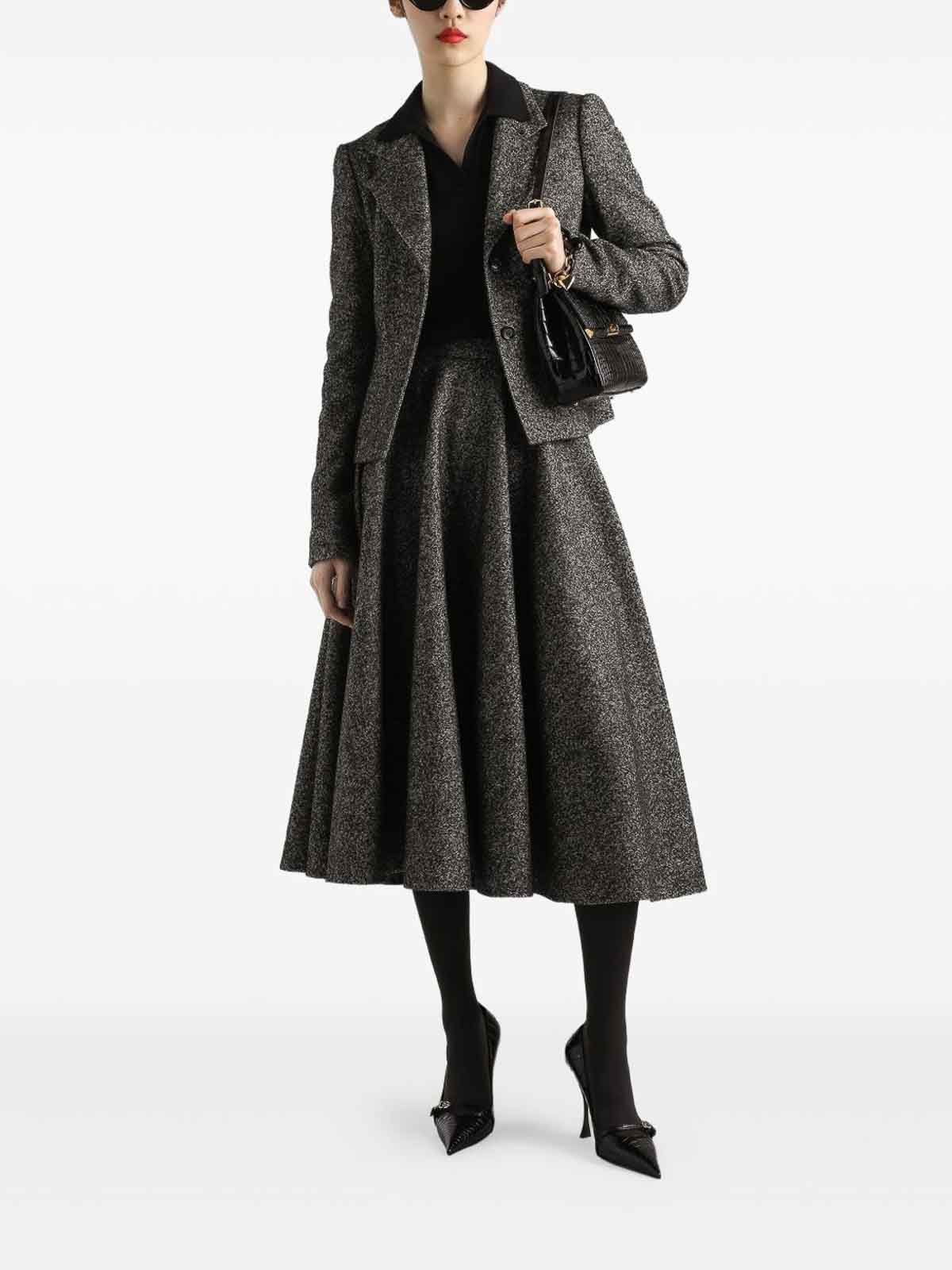 Dolce & Gabbana Women Wool Single-breasted Jacket In Gray