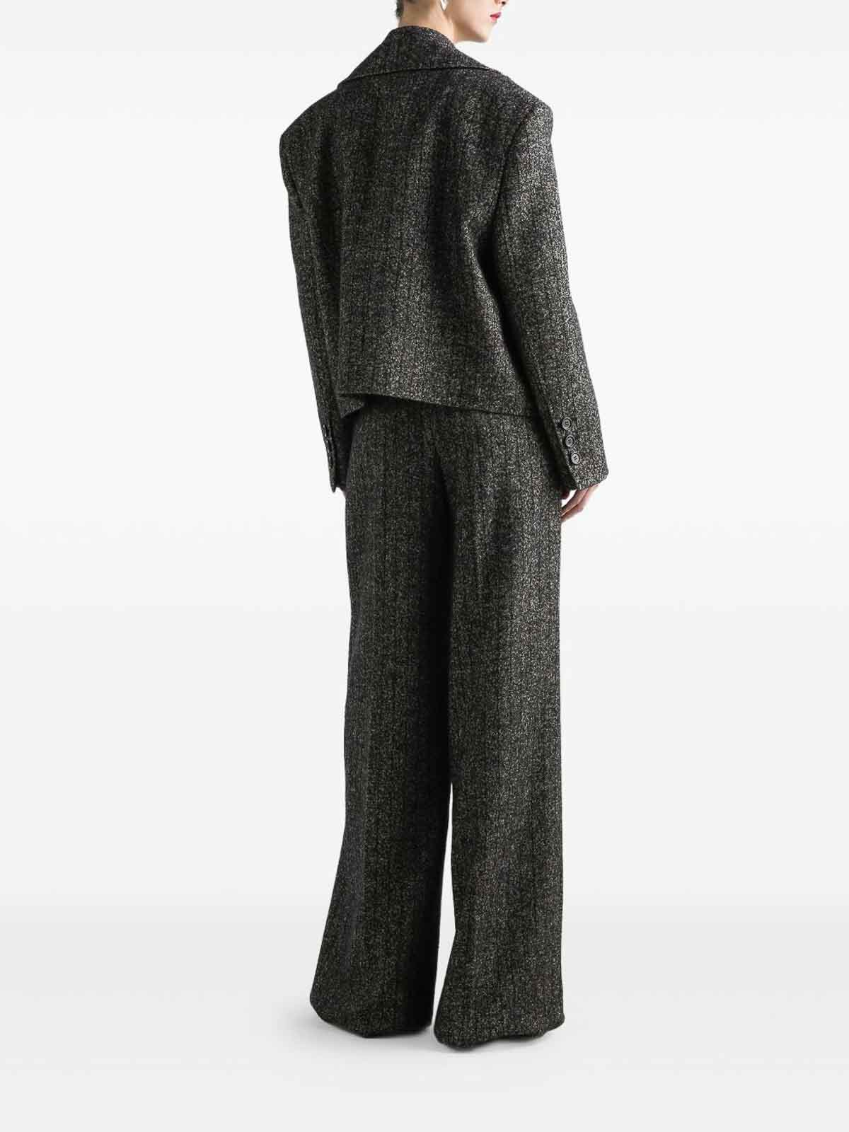 Dolce & Gabbana Double-breasted Pinstriped Jacket In Gray