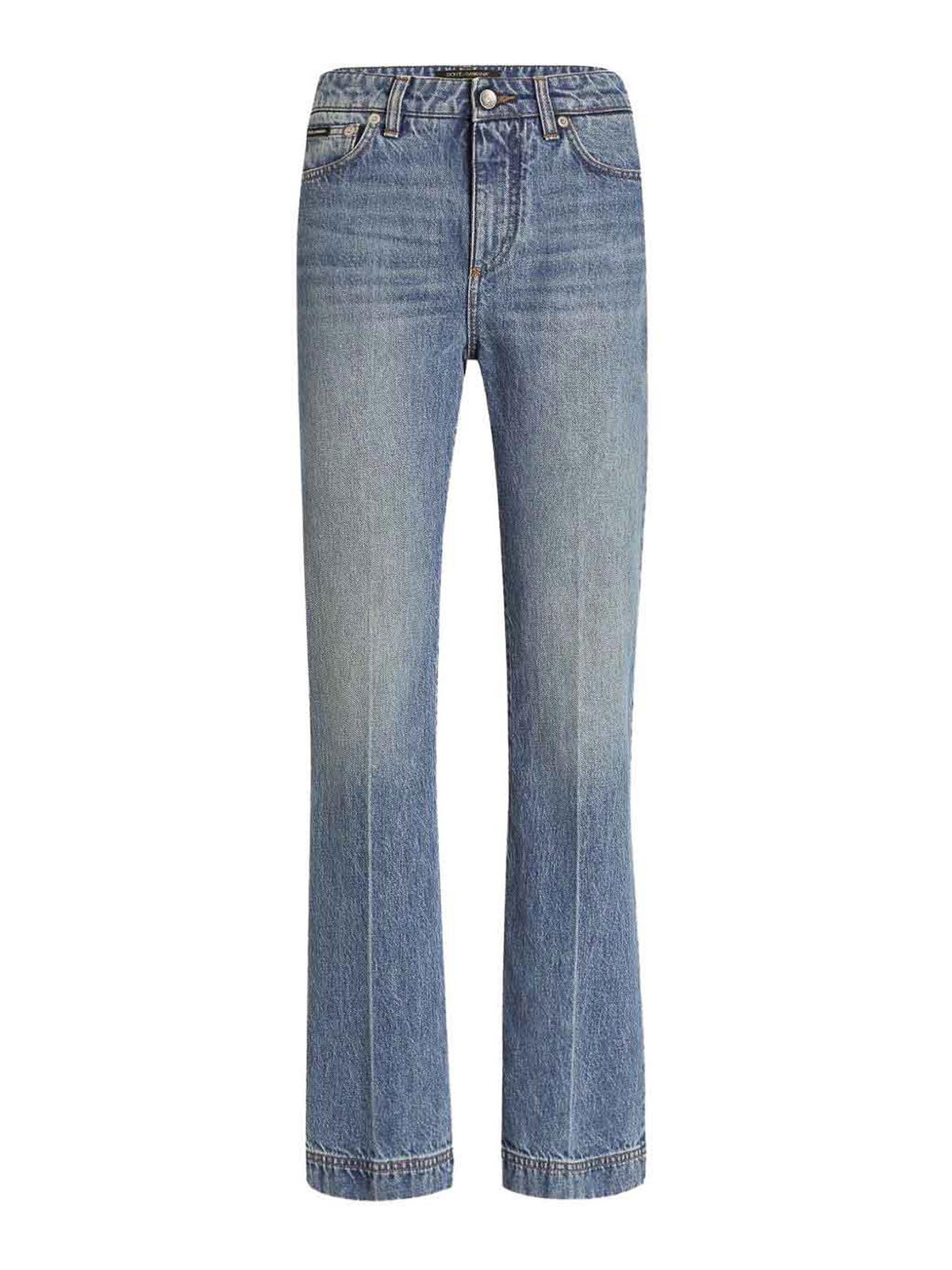 Dolce & Gabbana Blue Cotton Jeans In Blue