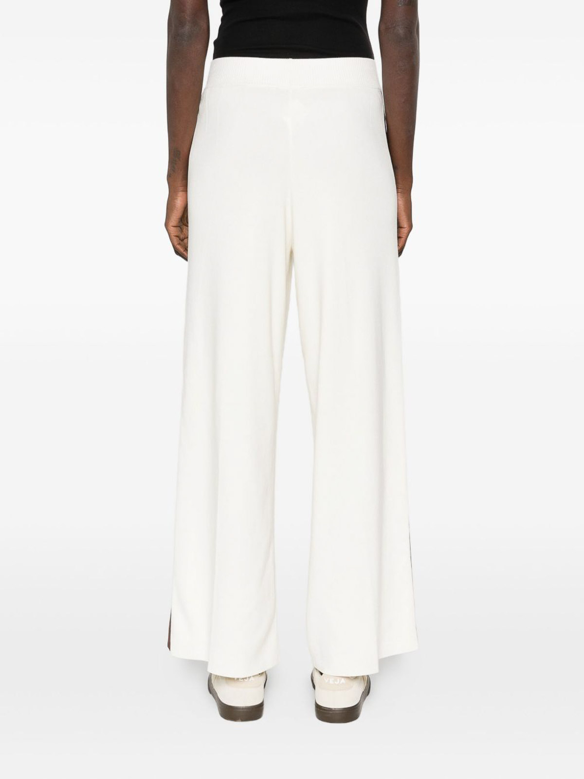 Elisabetta Franchi Milk Coffee Knitted Pants In Multi