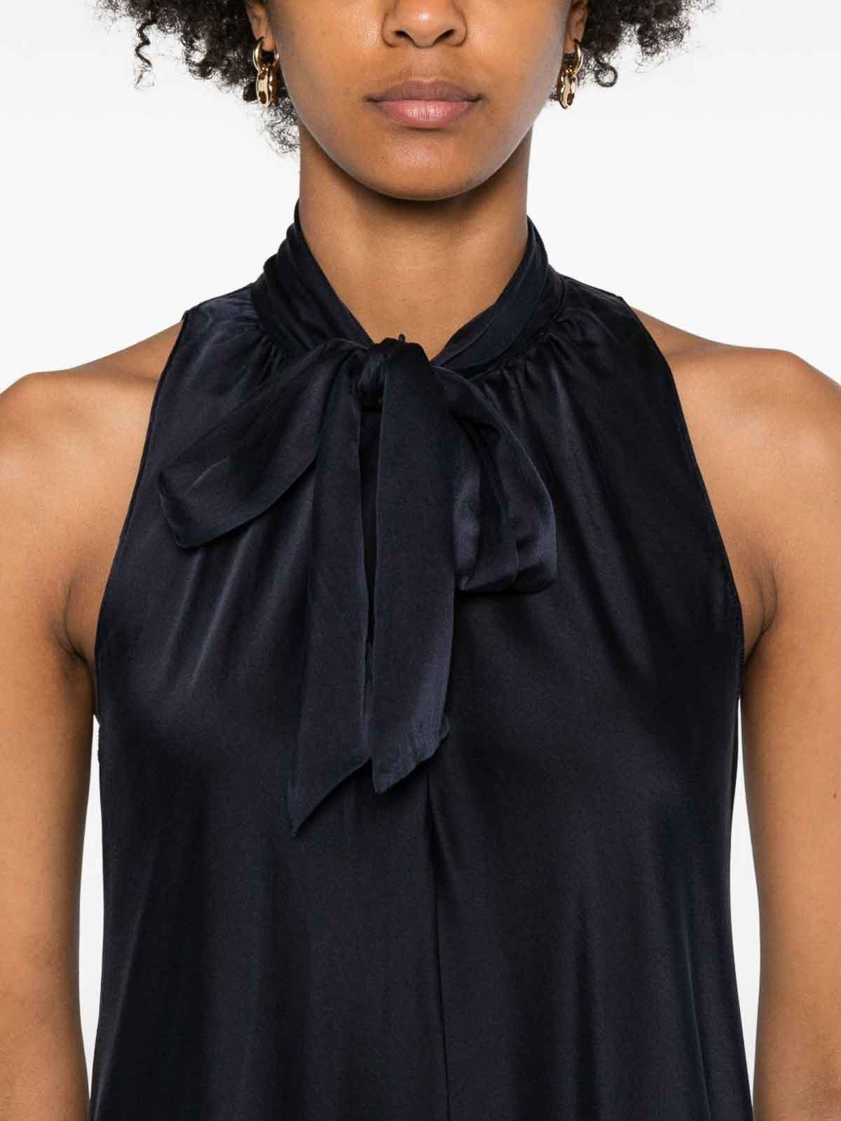 Forte Forte Maxi Blue Dress With Tied Bow Detail In Blue
