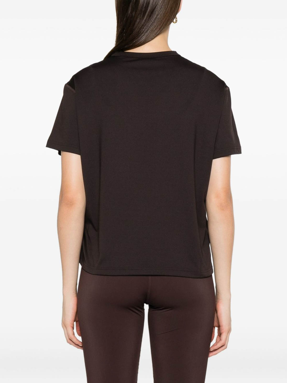 Jil Sander Boxy-fit Brown T-shirt With Centered Logo Print In Animal Print