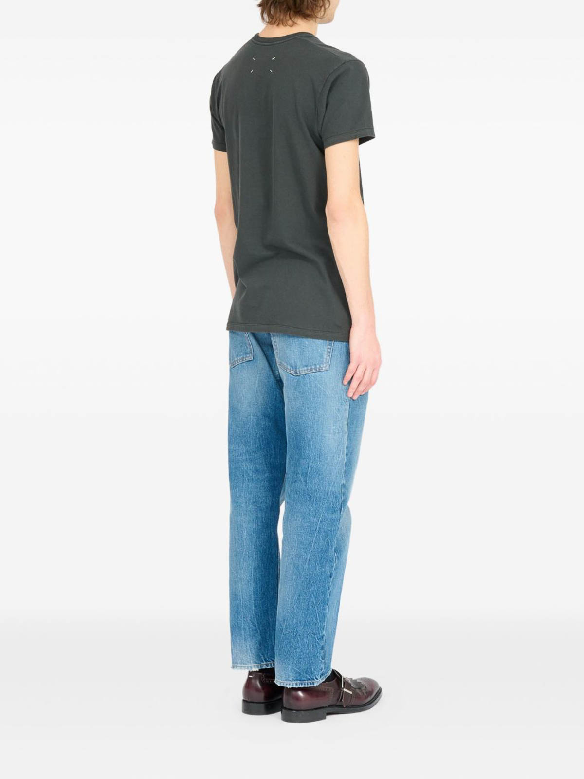 Maison Margiela Crew Neck T-shirt With Print In Gray