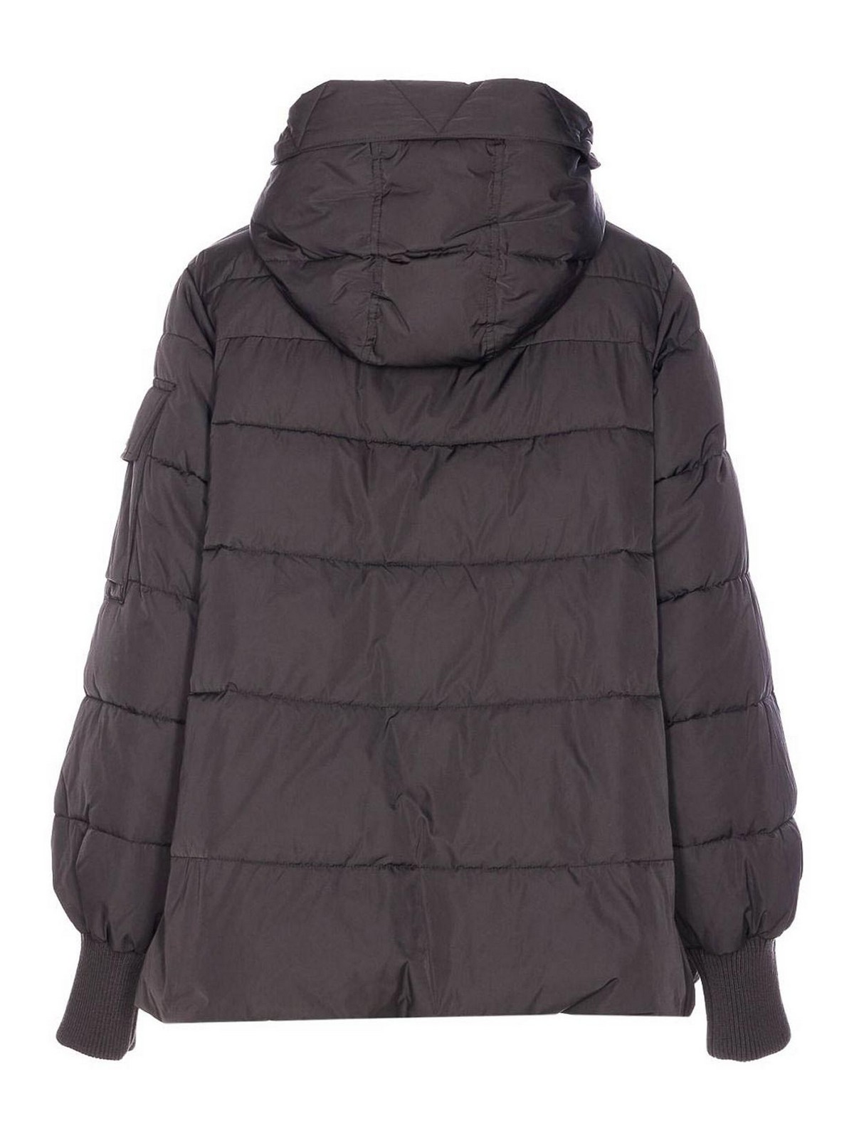 Pinko Contemporary Padded Coat With Horizontal Quilting In Gray