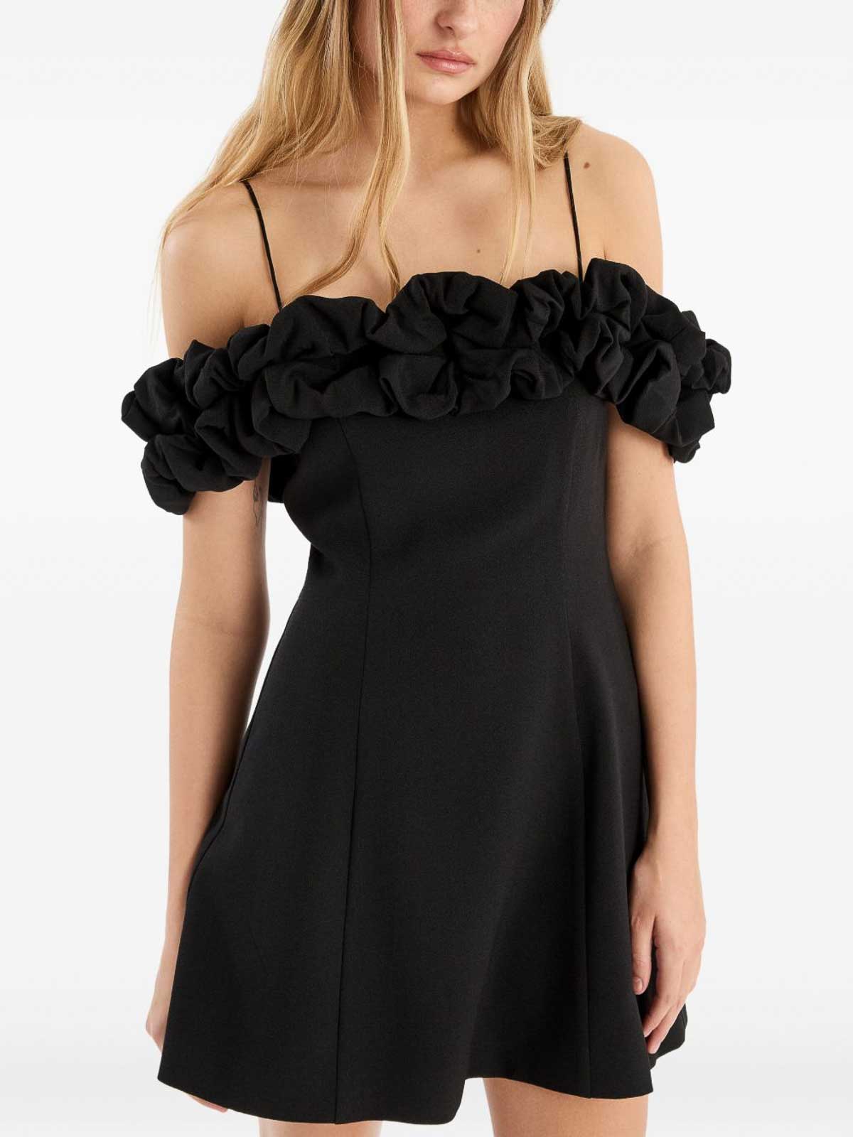 Rotate Birger Christensen Mini Dress With Ruffled Trim In Gray