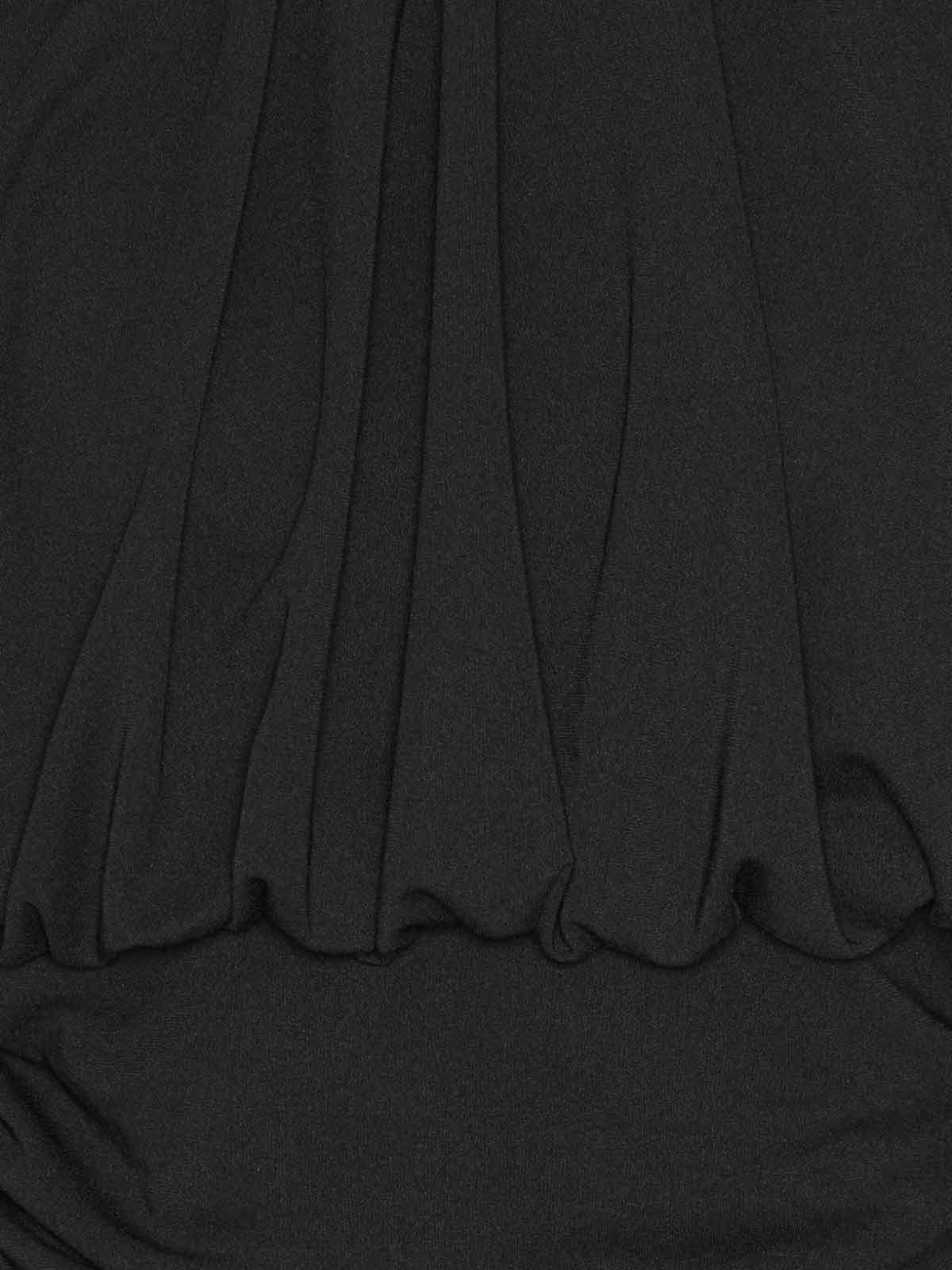 Rotate Birger Christensen Long-sleeved Black Top With High Neckline In Black