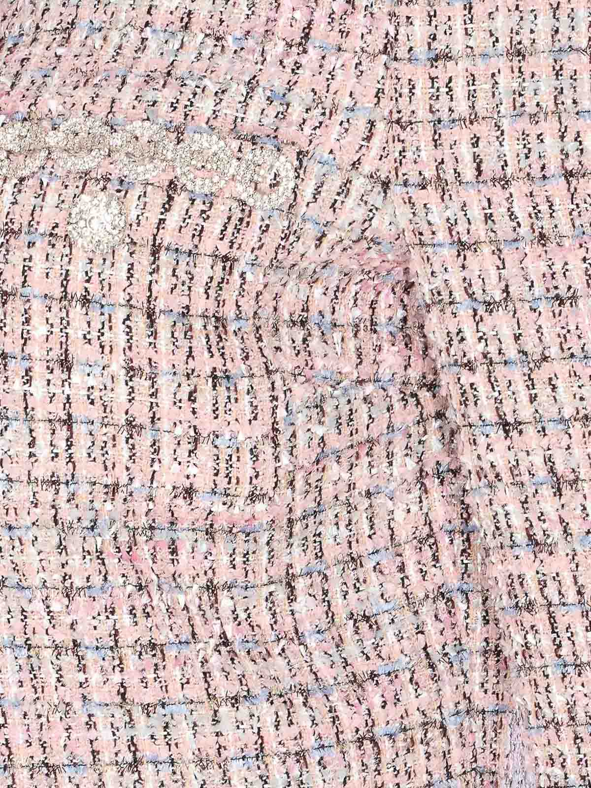 Self-portrait Self Portrait Crystal-embellished Tweed Jacket In Red
