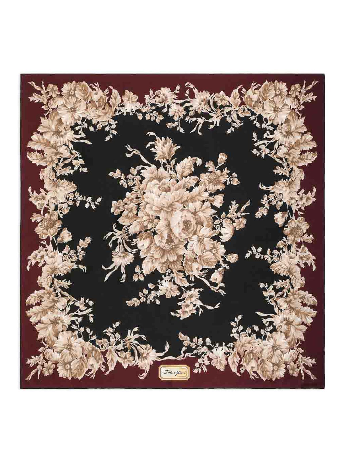 Dolce & Gabbana Silk Twill Scarf In Black