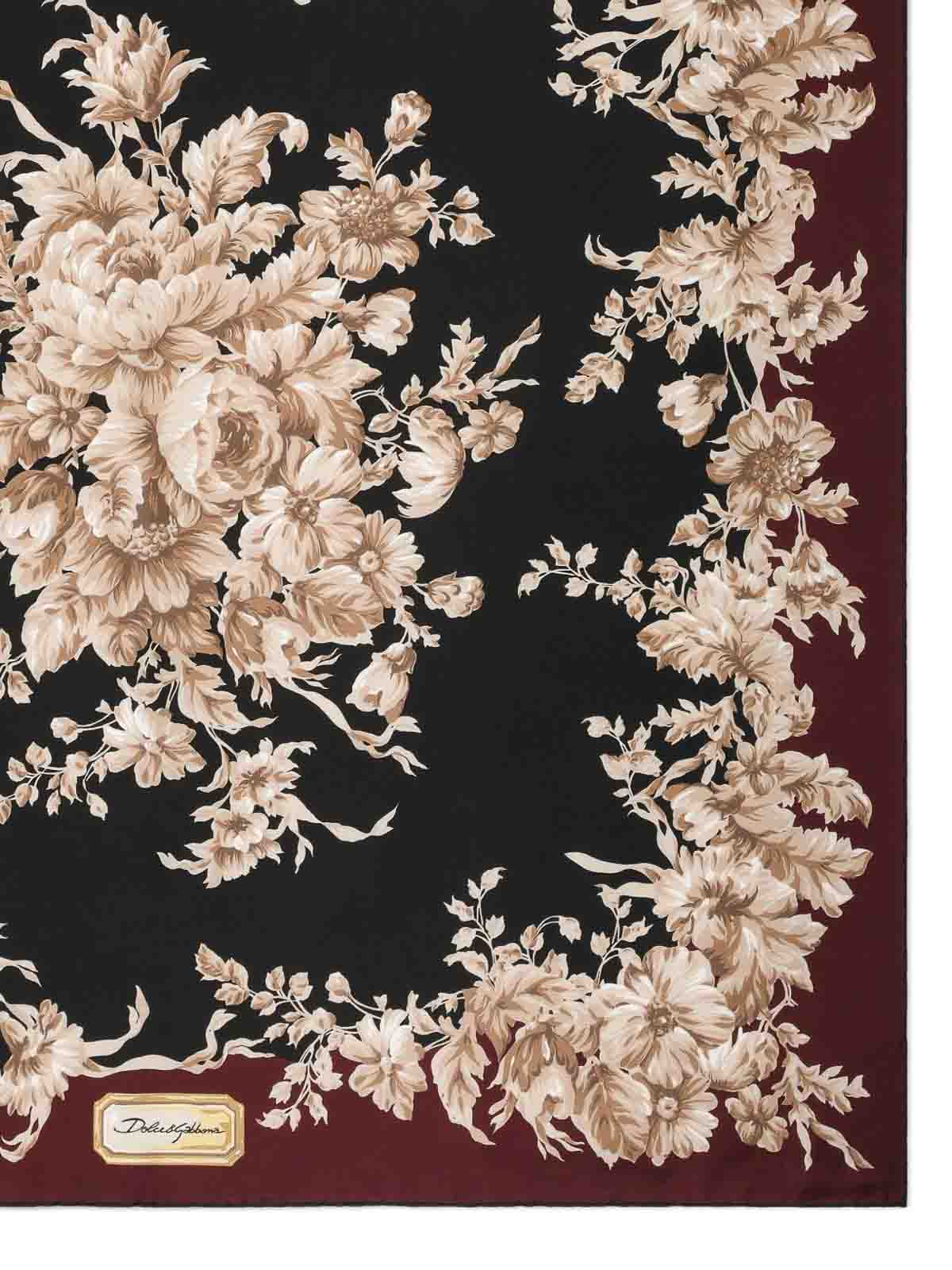Dolce & Gabbana Silk Twill Scarf In Black