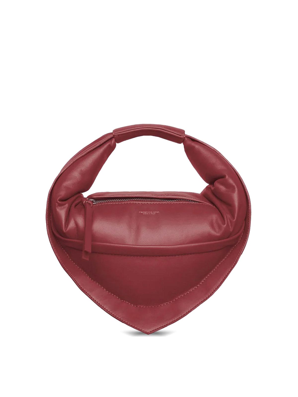 Federico Cina Calfskin Handbag With Triangular Base In Brown