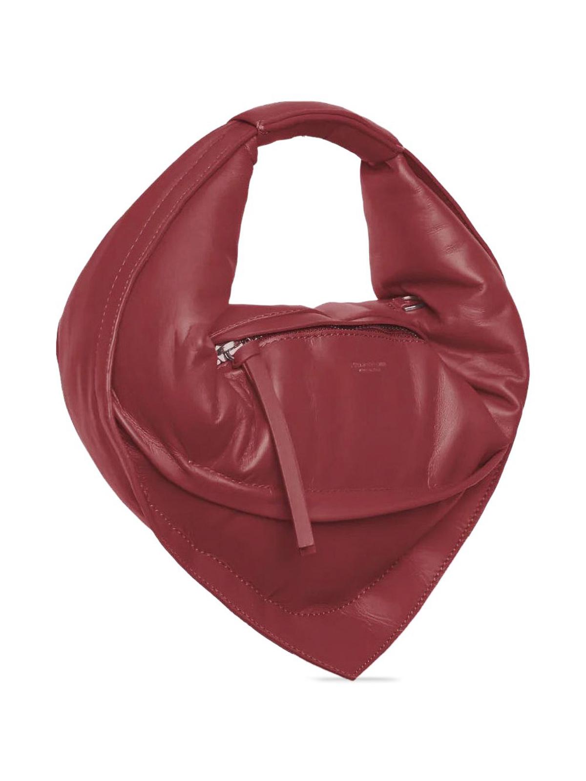 Federico Cina Calfskin Handbag With Triangular Base In Brown