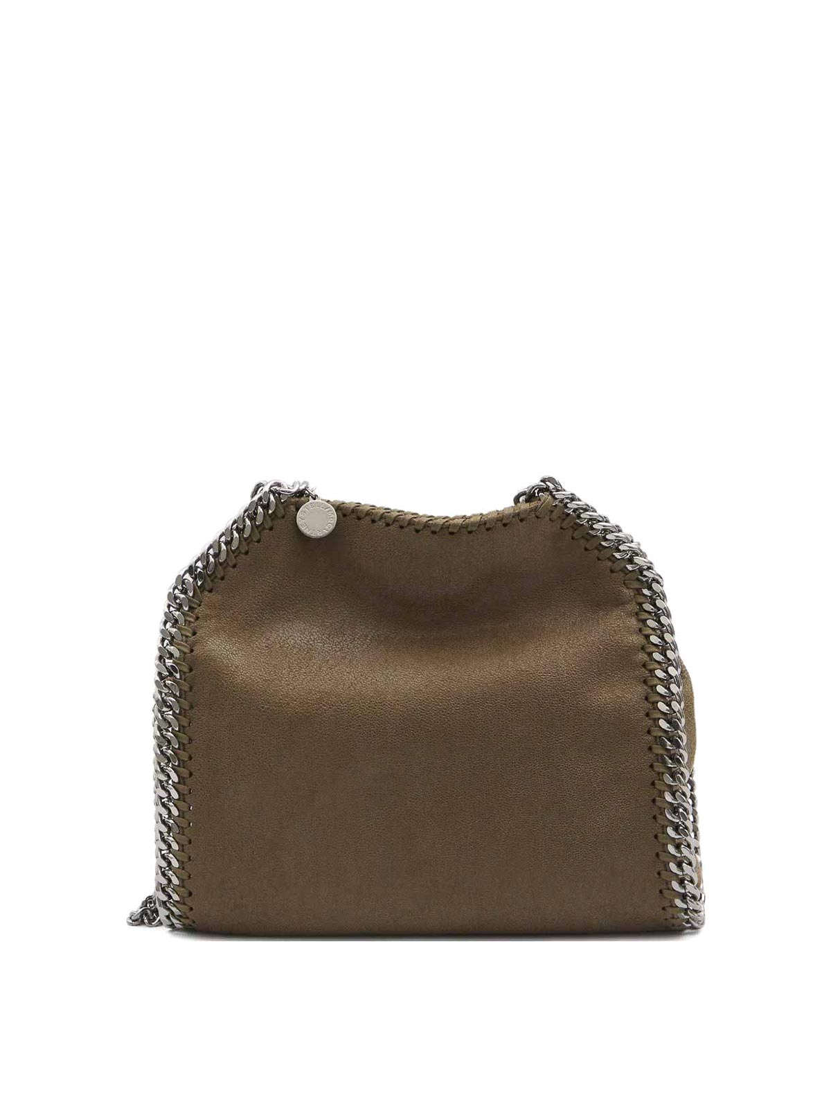 Stella Mccartney Mini  Tote Bag With Chain Trim In Green